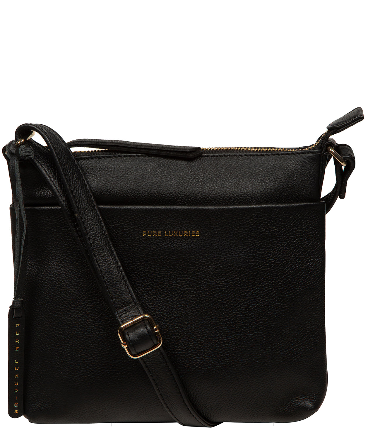 'Alderley' Black Leather Cross Body Bag