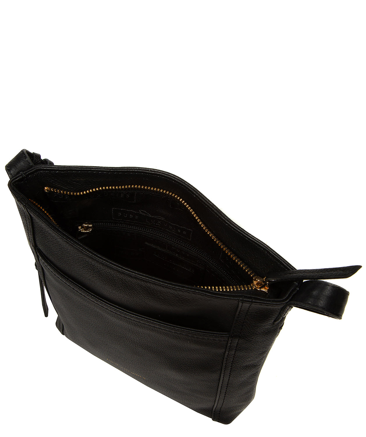 Interior zip pocket and logo lining organisation