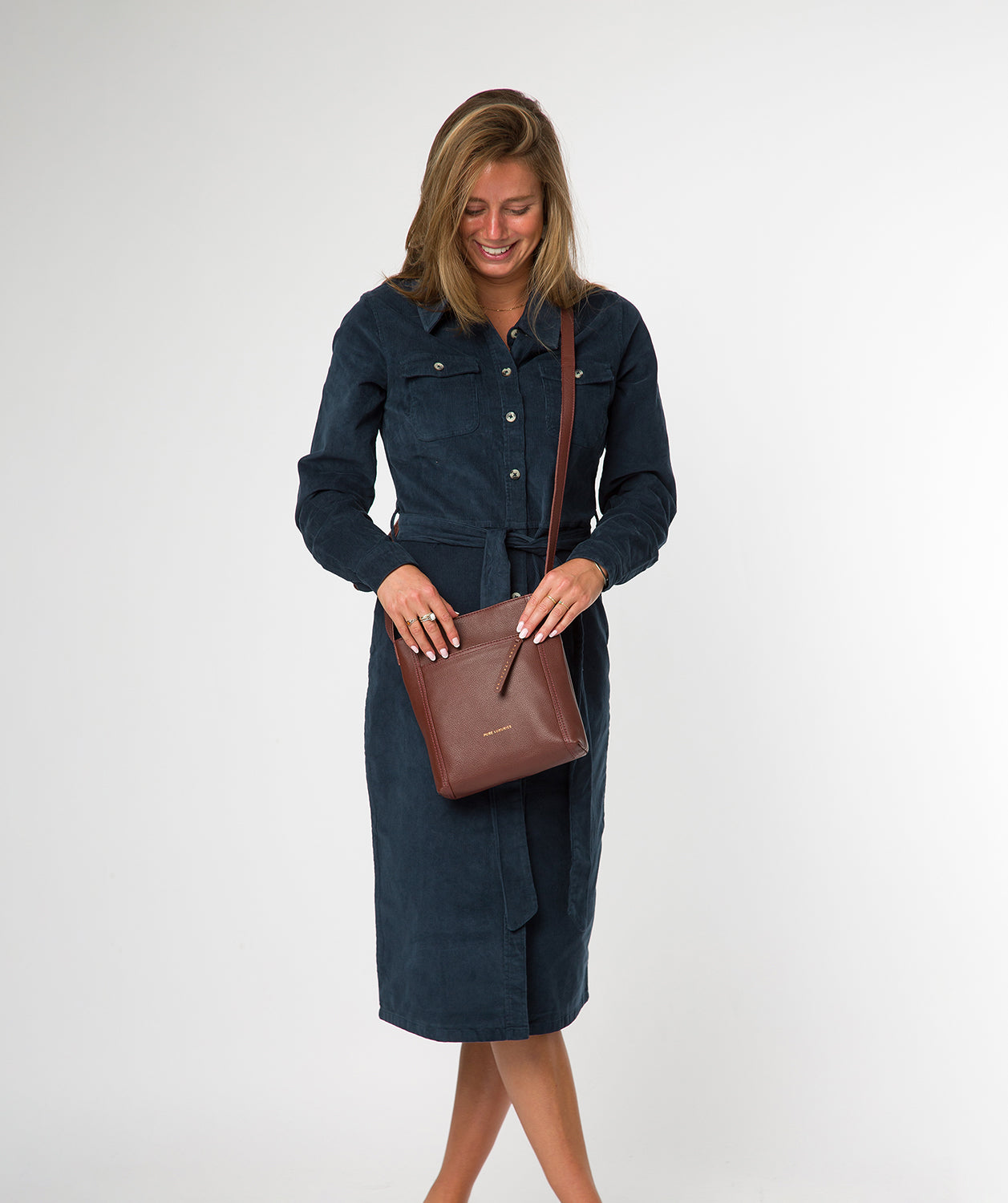 'Bodham' Chestnut Leather Cross Body Bag