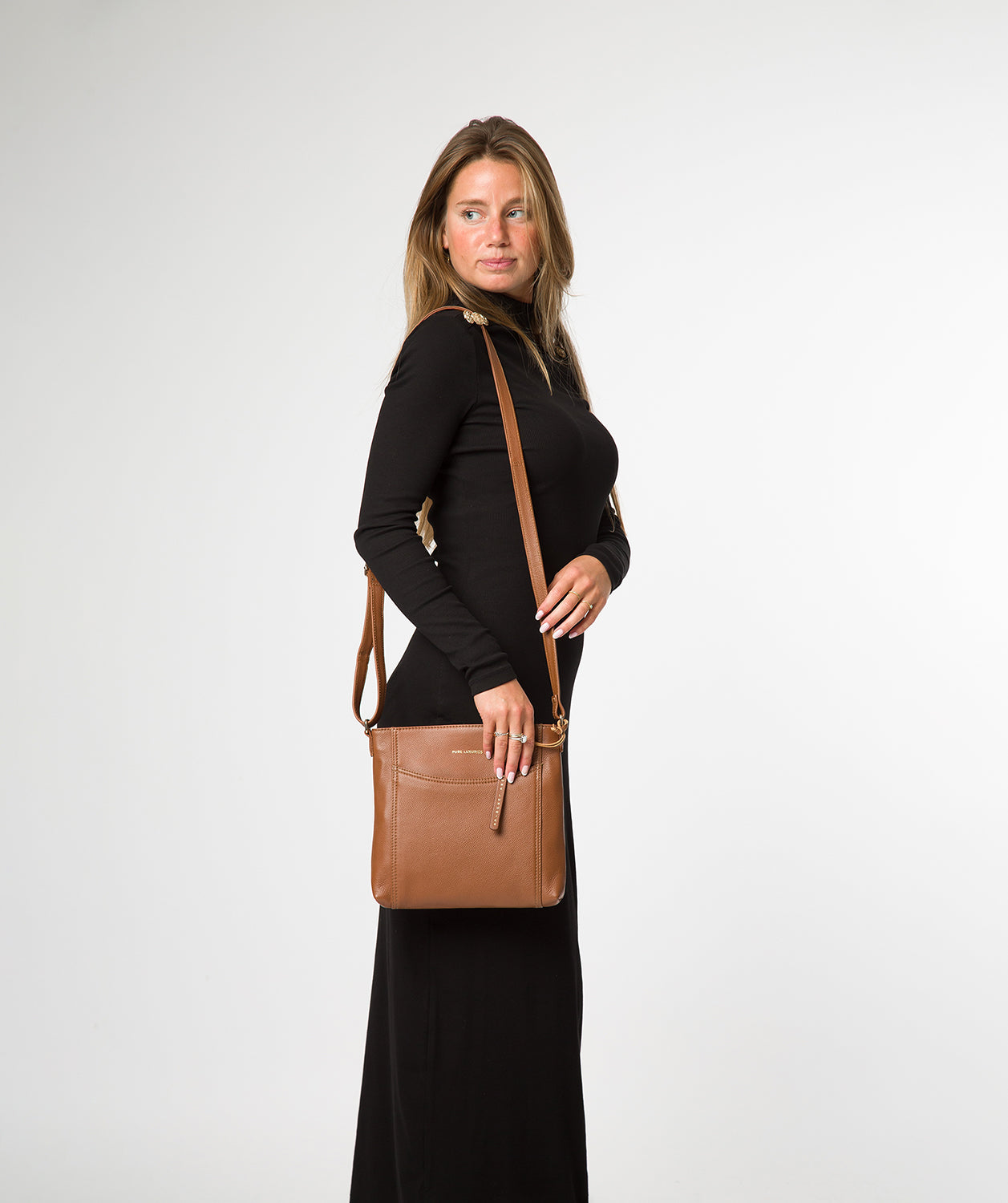 'Firle' Tan Leather Cross Body Bag