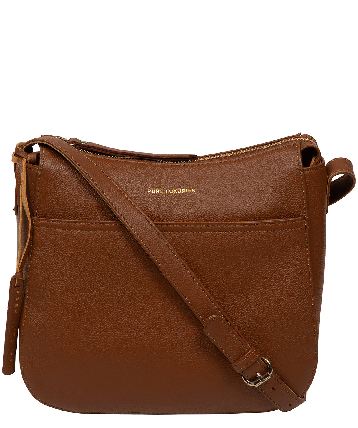'Sloane' Tan Leather Cross Body Bag