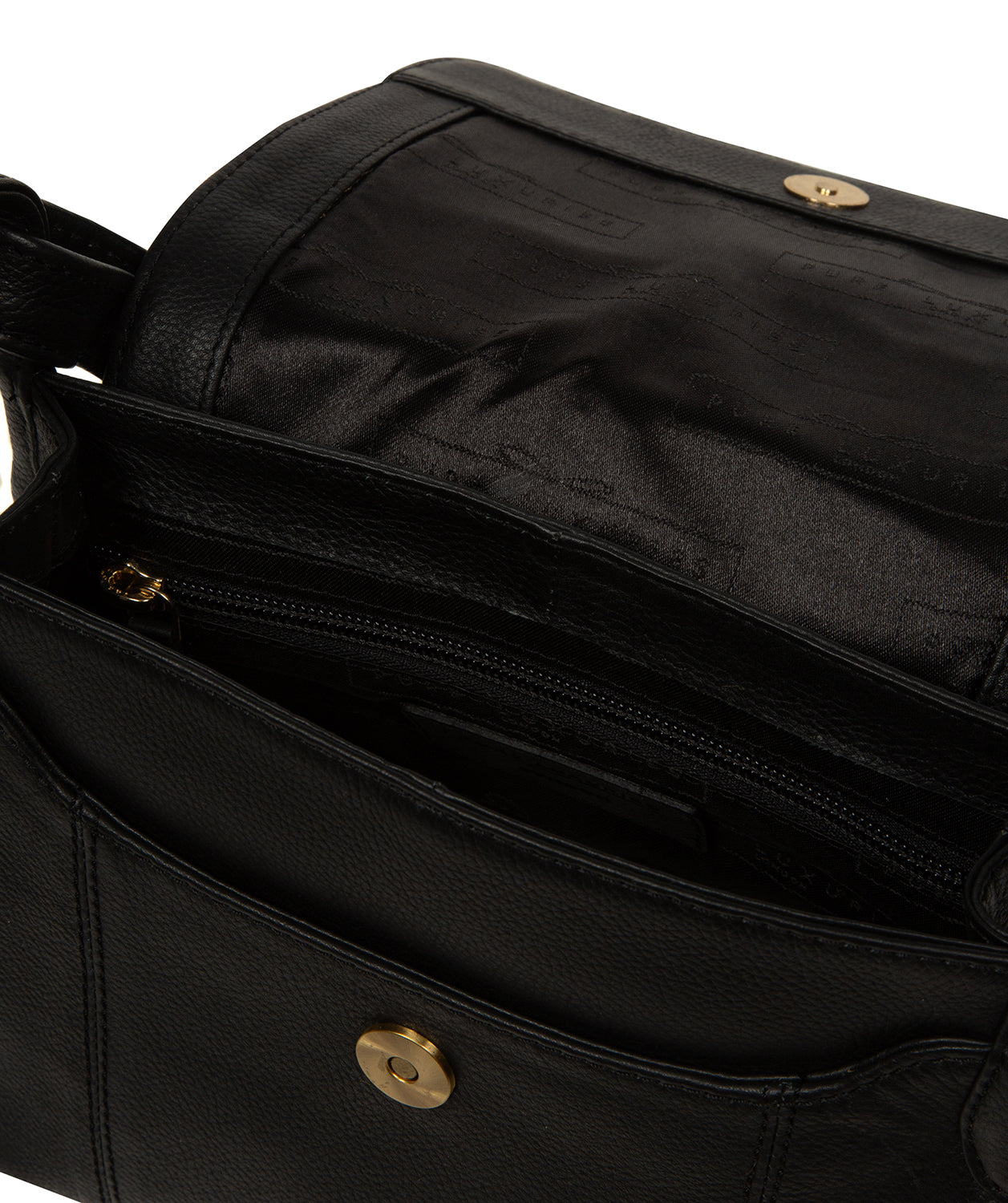 'Elston' Black Leather Cross Body Bag