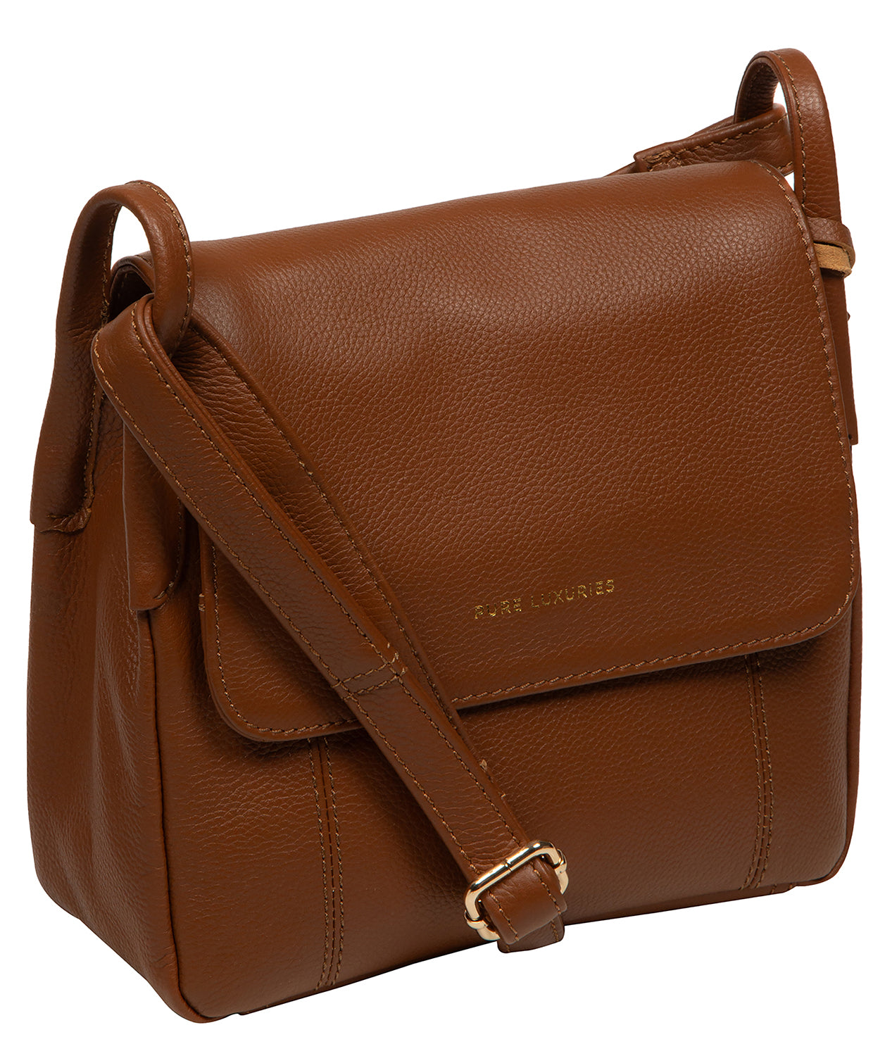 'Elston' Tan Leather Cross Body Bag