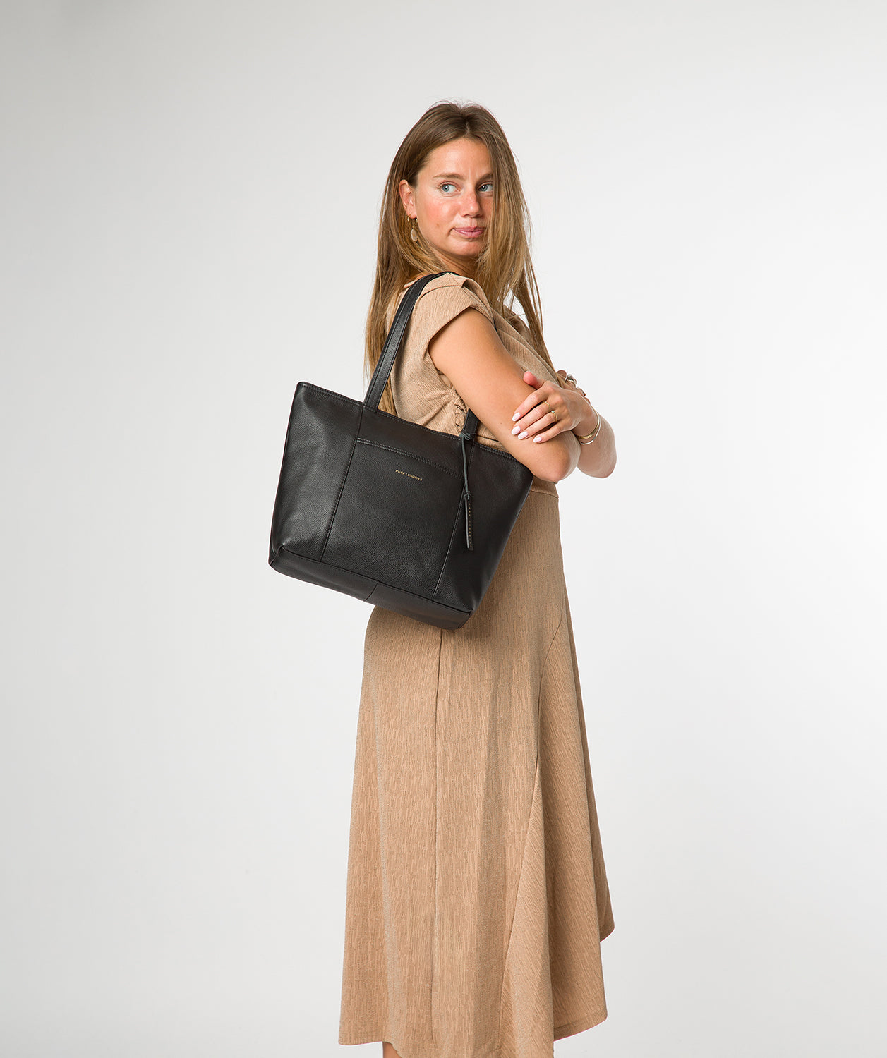 'Wimbley' Black Leather Tote Bag