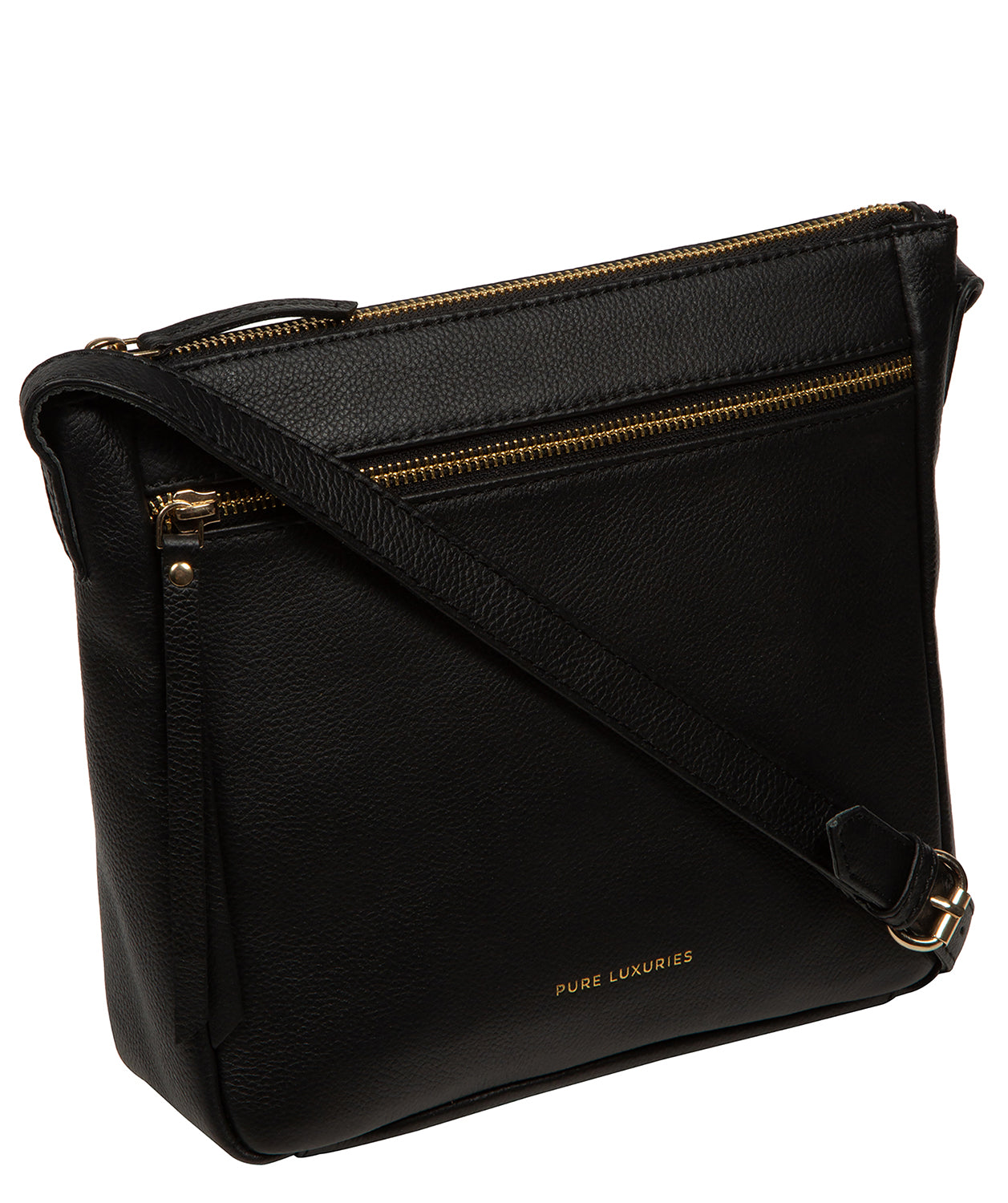 'Harford' Black Leather Cross Body Bag