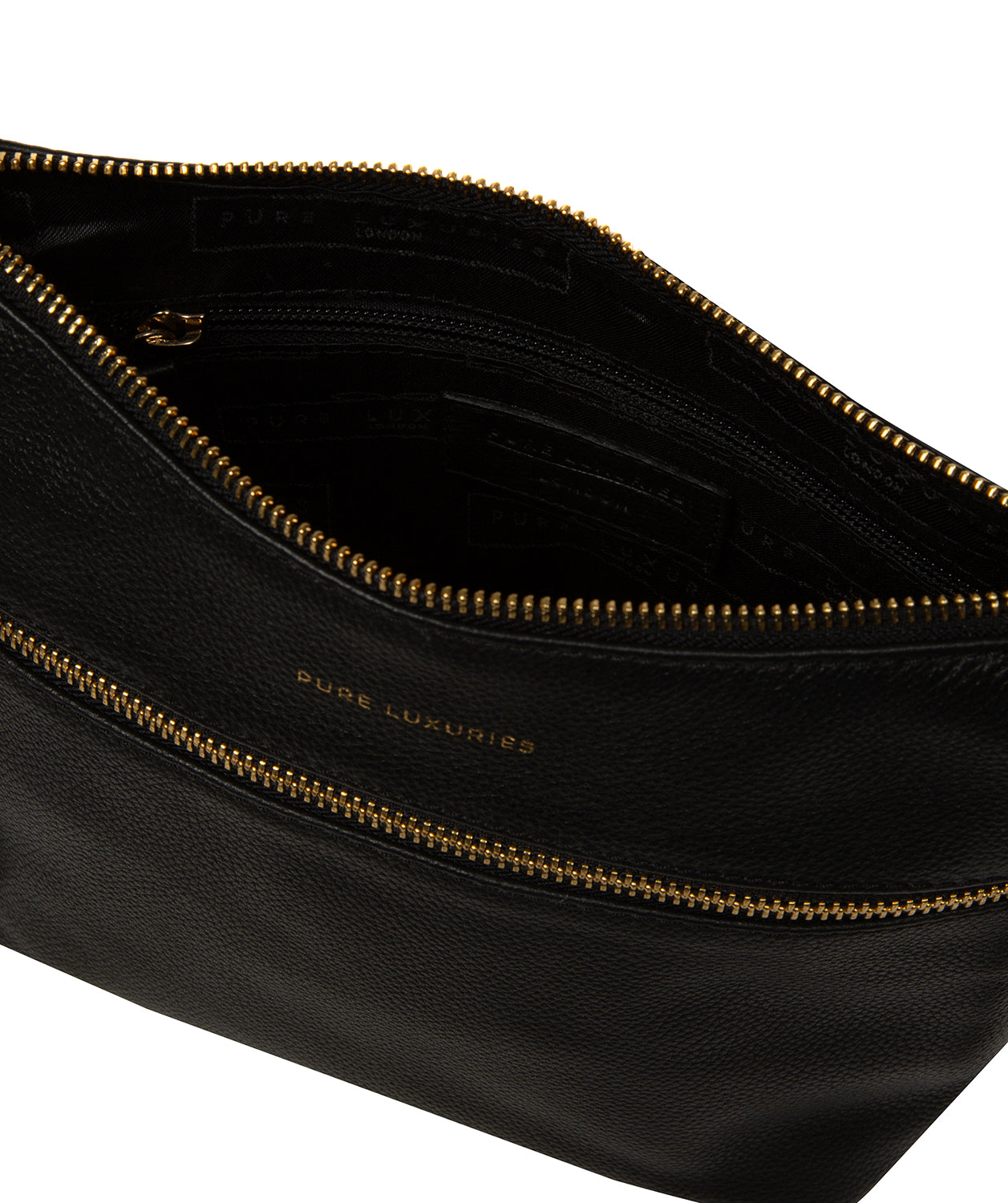 'Thorne' Black Leather Cross Body Bag