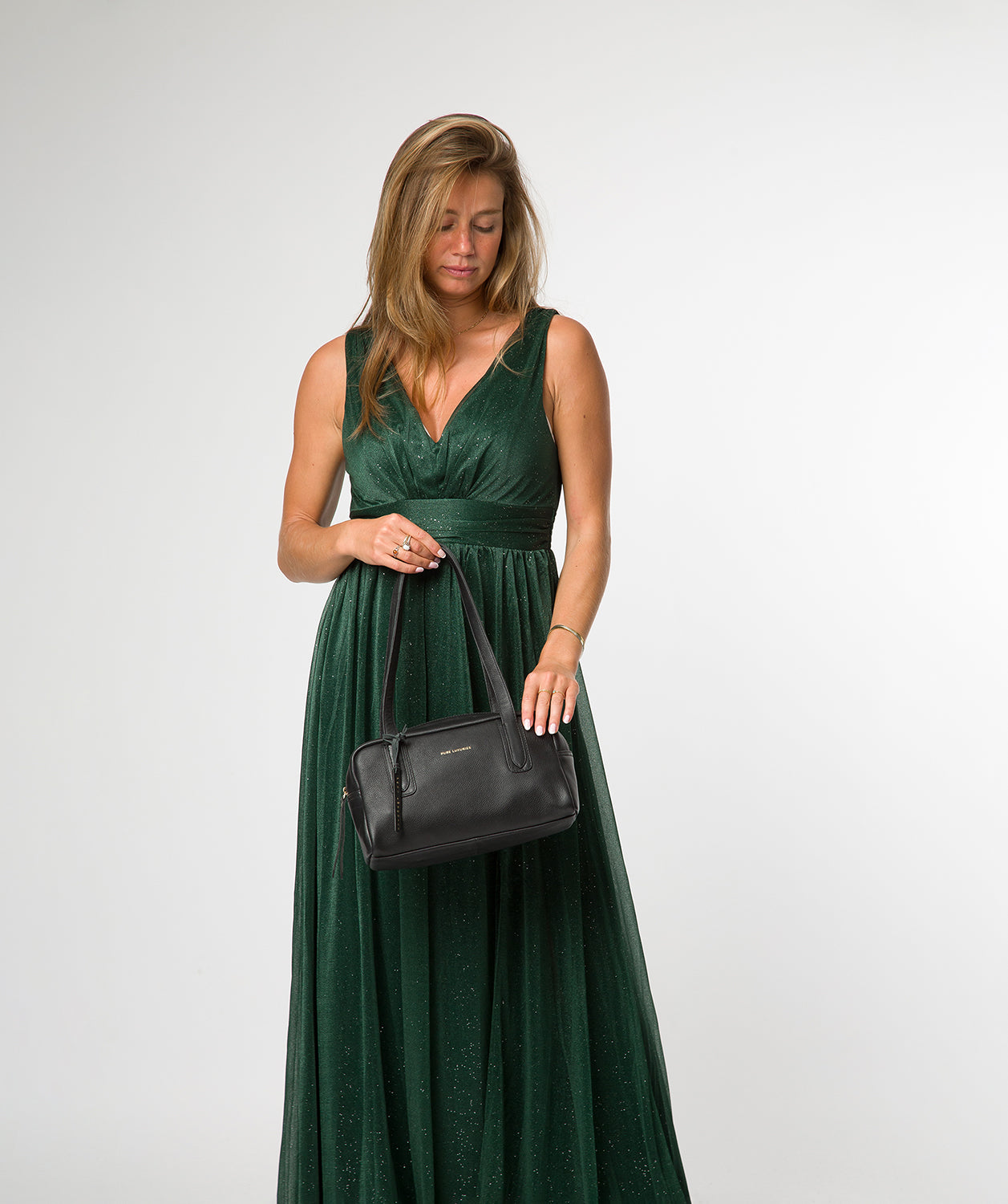 'Fenella' Black Leather Handbag