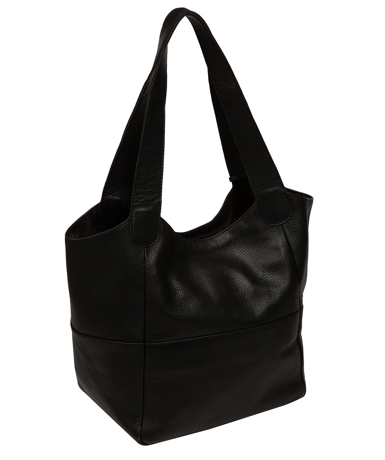 'Fizz' Black Leather Tote Bag
