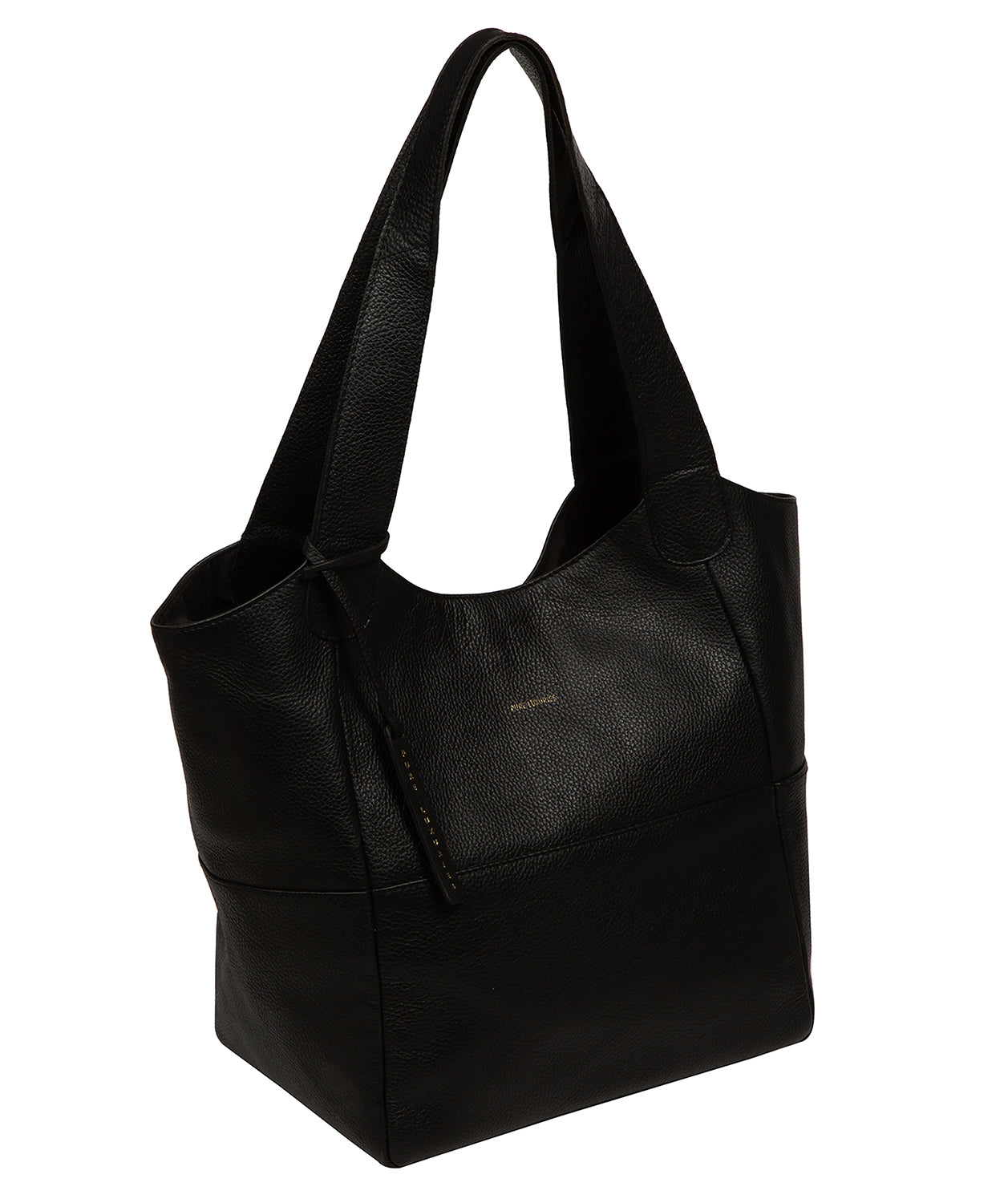 'Fizz' Black Leather Tote Bag