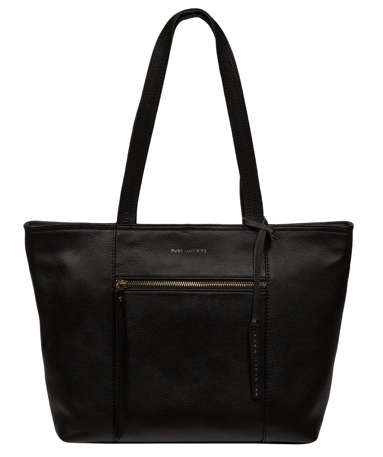 'Roxby' Black Leather Tote Bag