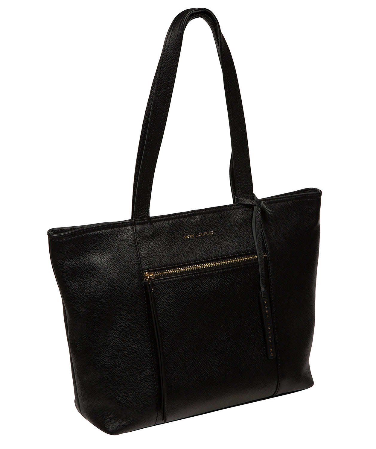 'Roxby' Black Leather Tote Bag