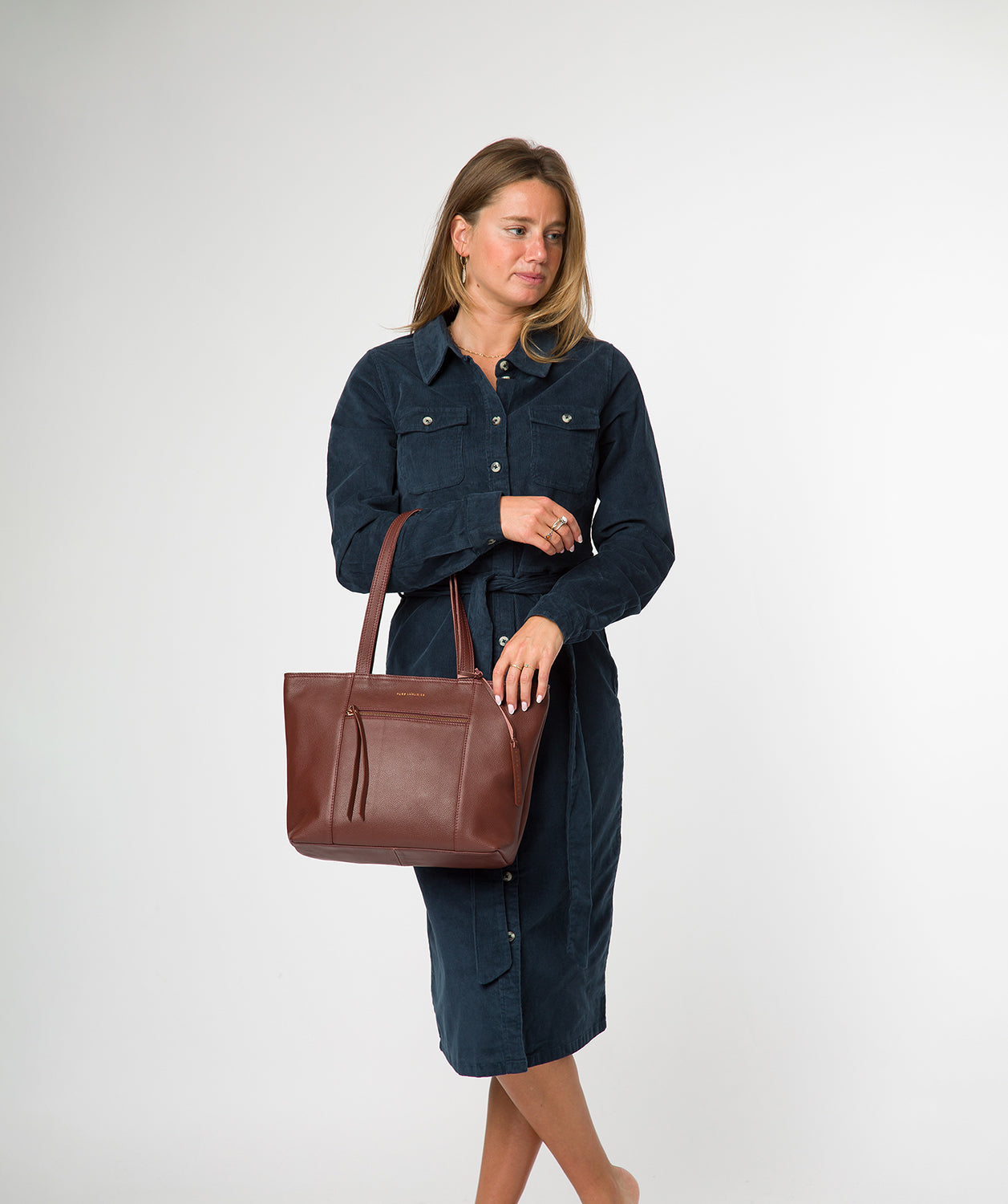 'Roxby' Chestnut Leather Tote Bag
