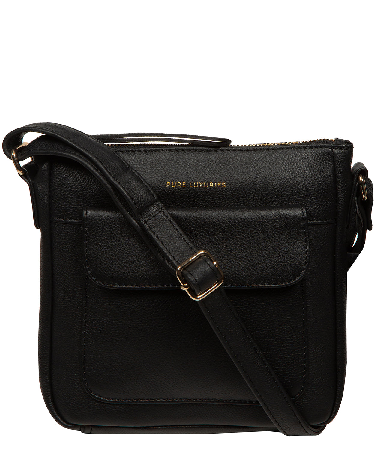 'Amberlyn' Black Leather Cross Body Bag