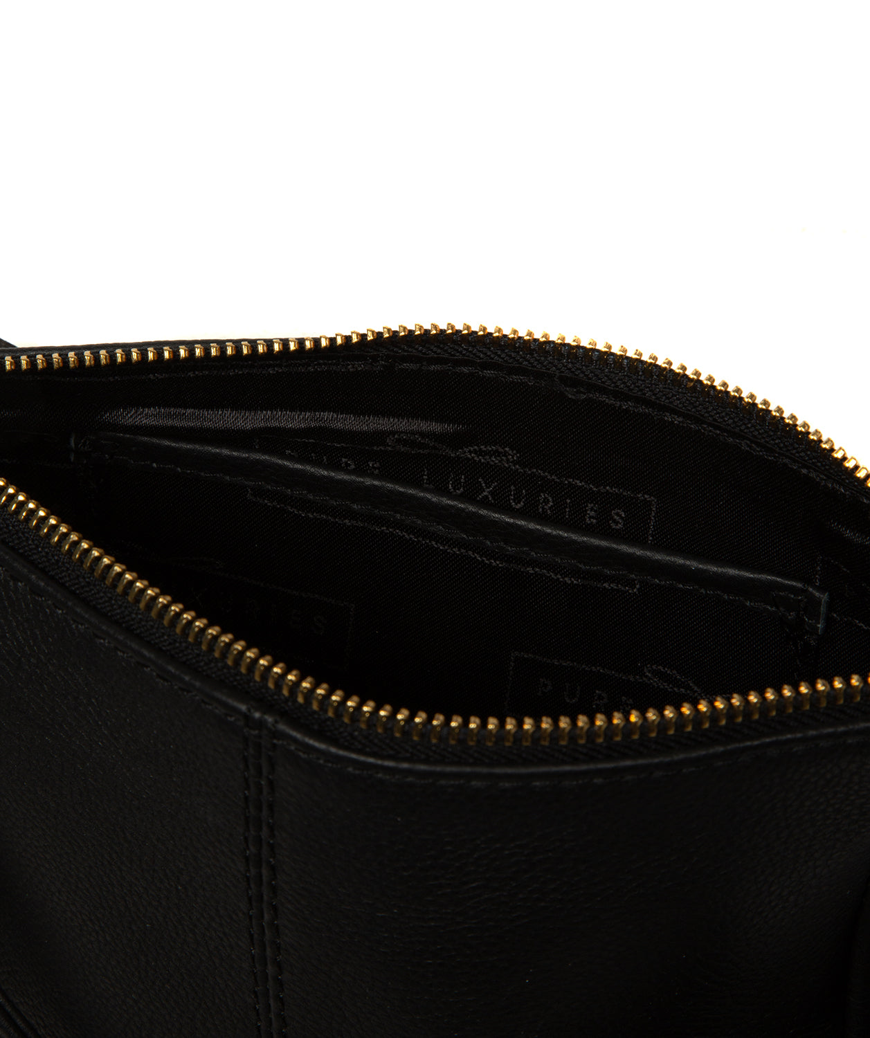 back view with gold foil Pure Luxuries branding
