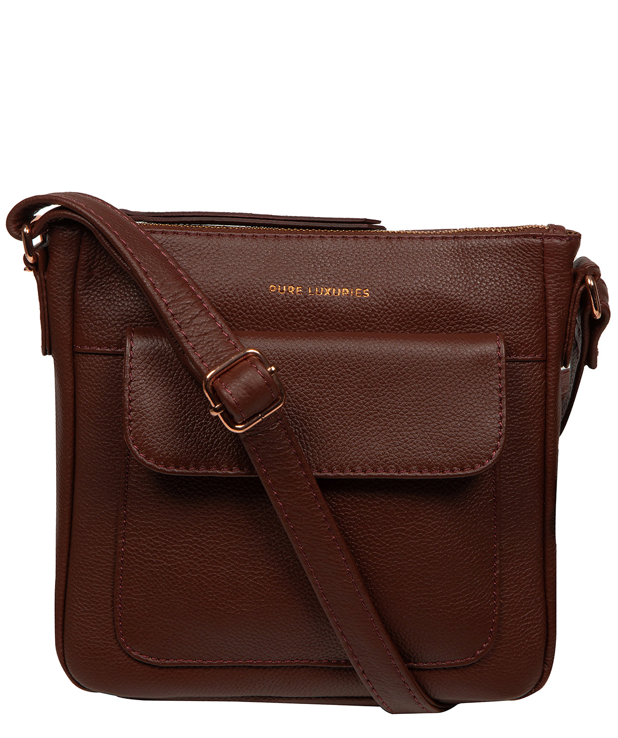 'Amberlyn' Chestnut Leather Cross Body Bag