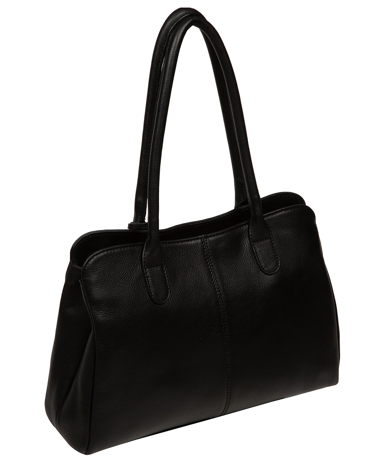 'Aysgarth' Black Leather Handbag