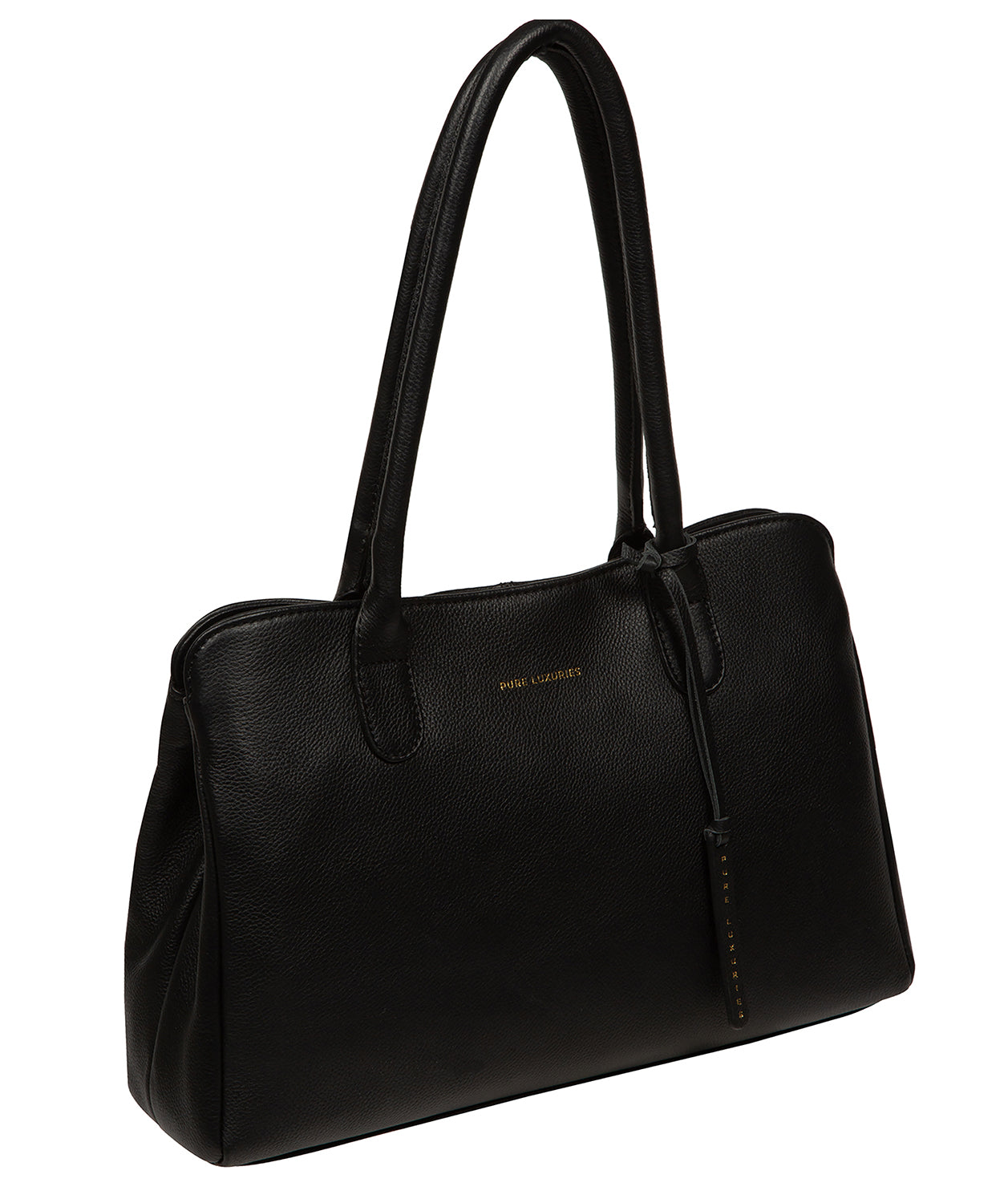 'Aysgarth' Black Leather Handbag
