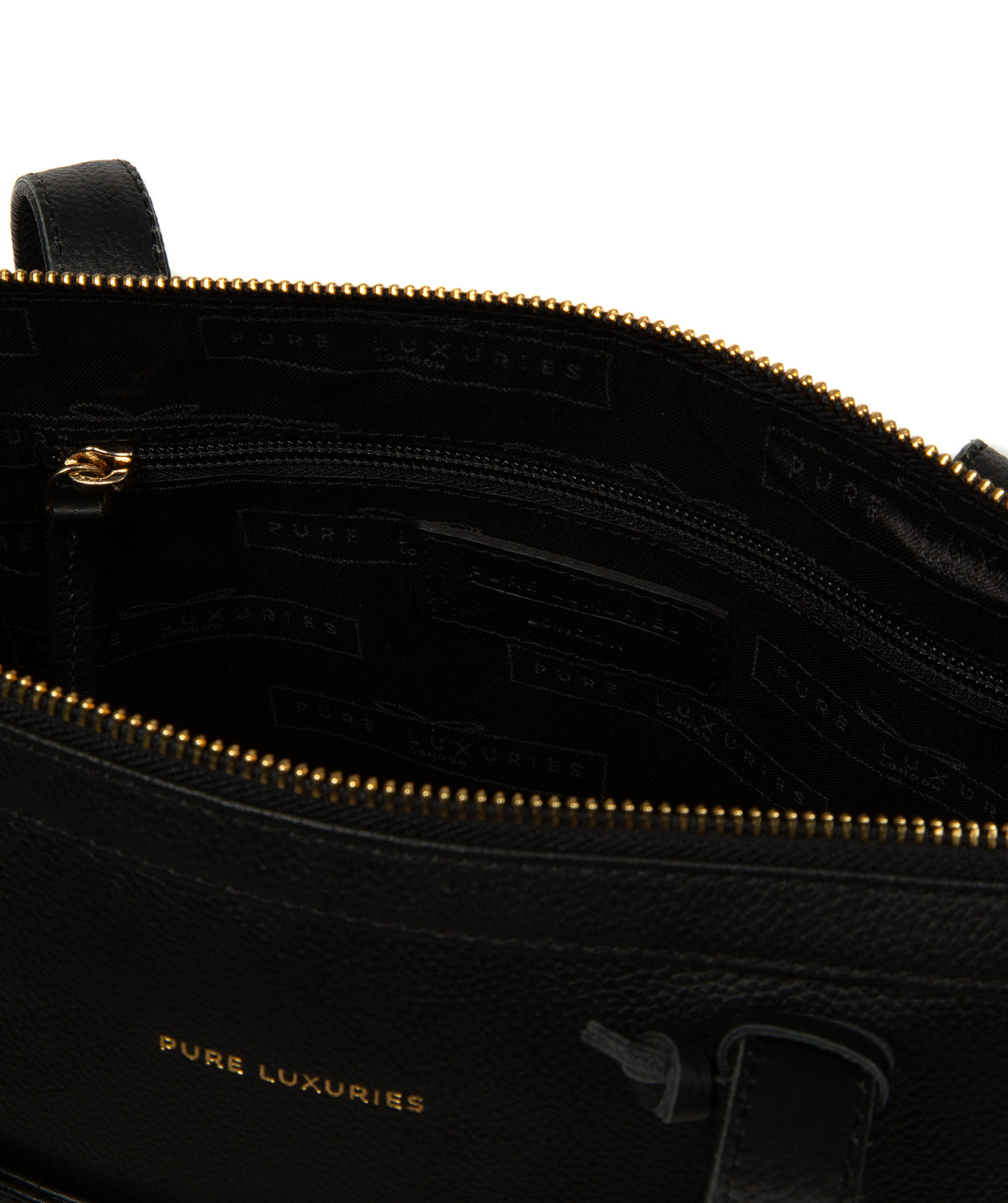 'Katya' Black Leather Tote Bag