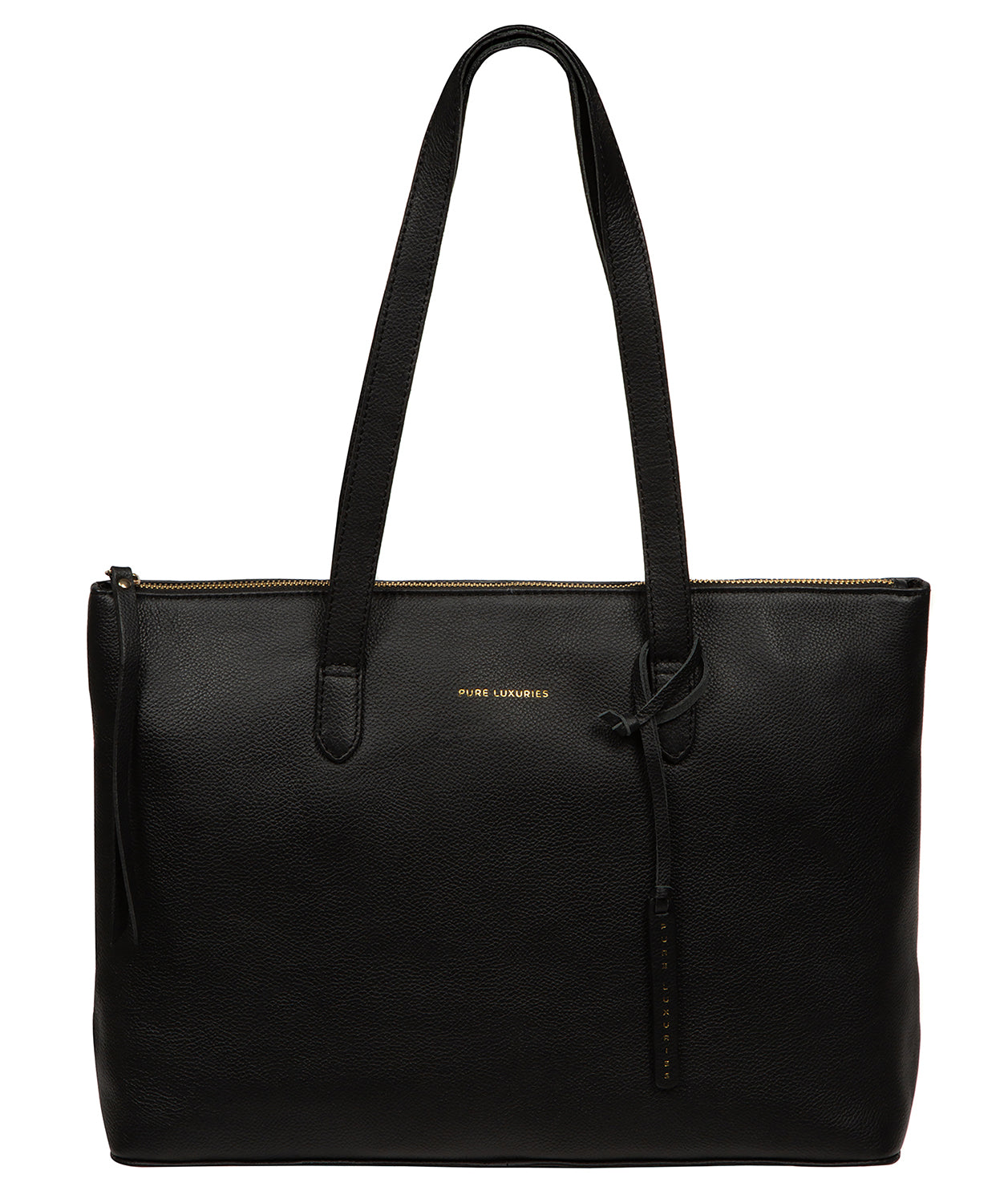 'Morden' Black Leather Tote Bag