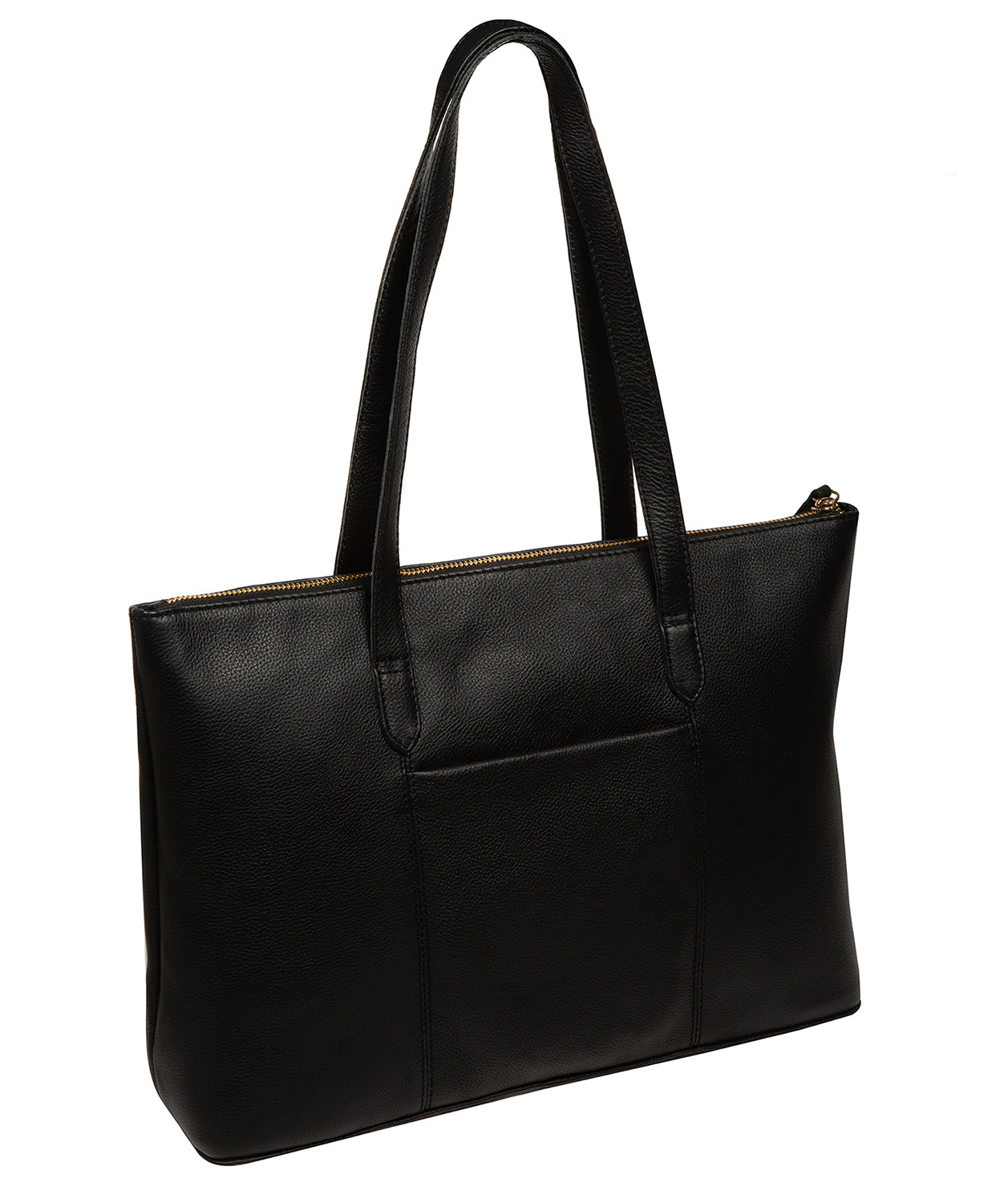 'Morden' Black Leather Tote Bag
