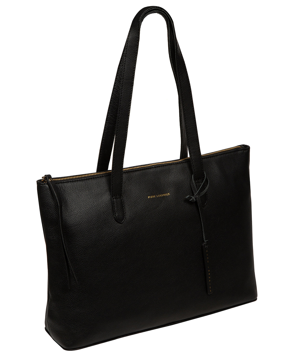 'Morden' Black Leather Tote Bag