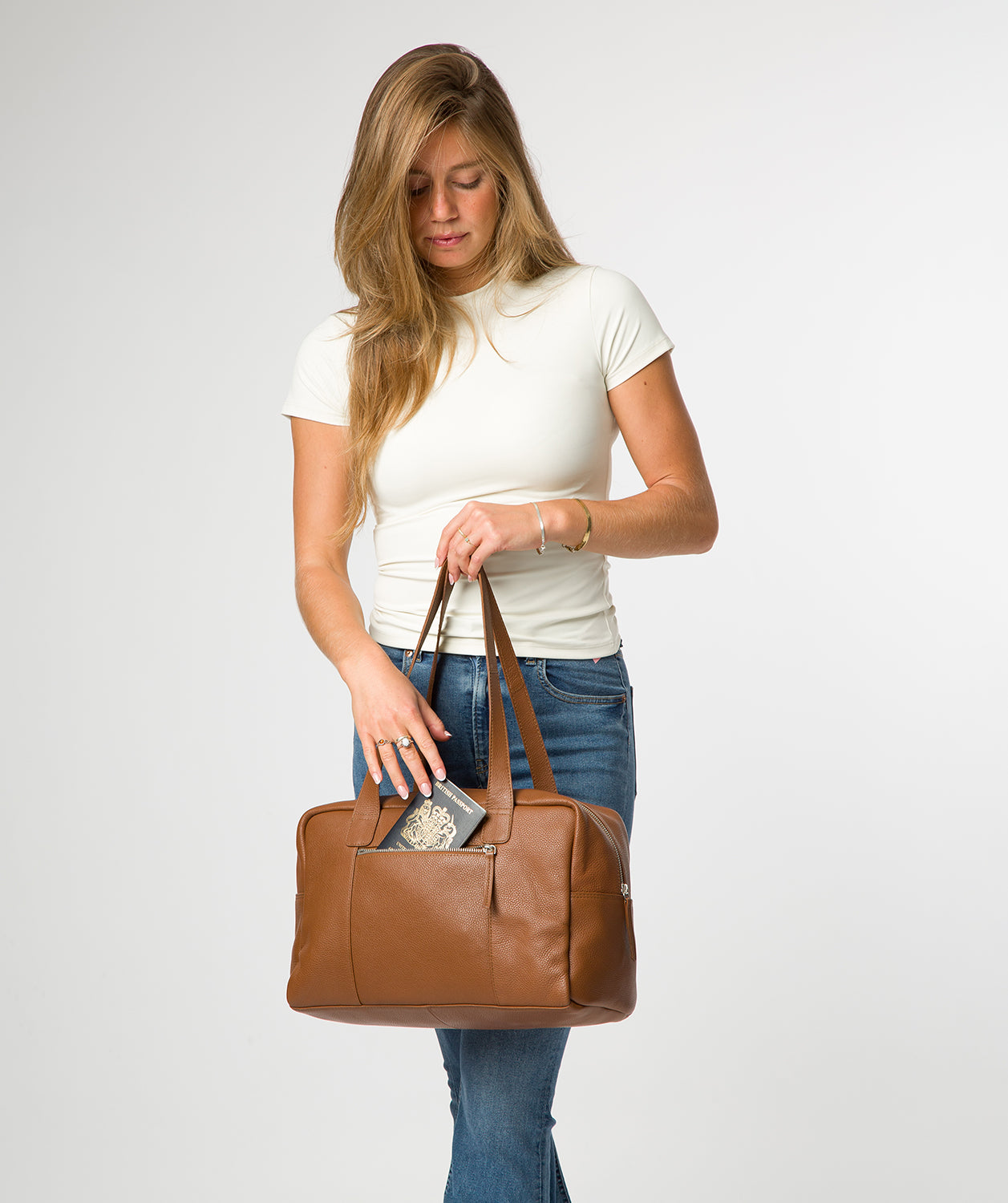 'Airgo' 'Free on Board' Rich Tan Leather Cabin Bag