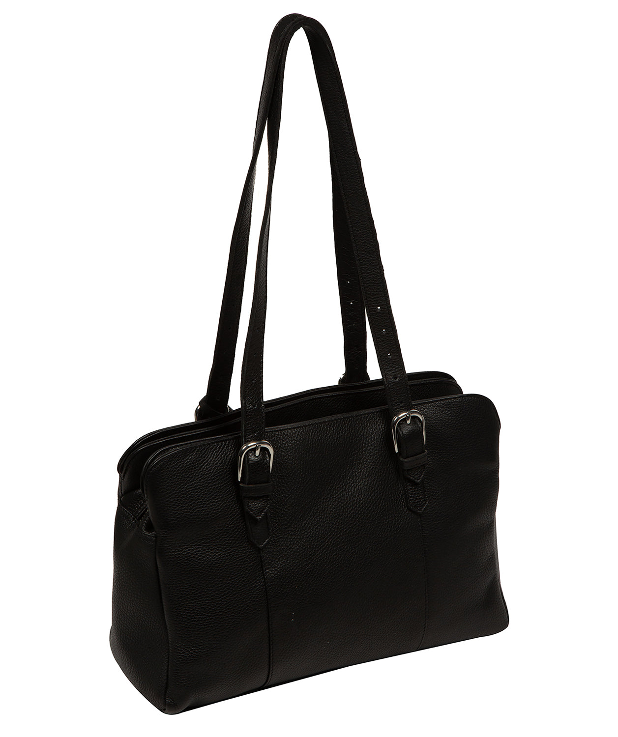 'Faya' Black Leather Handbag