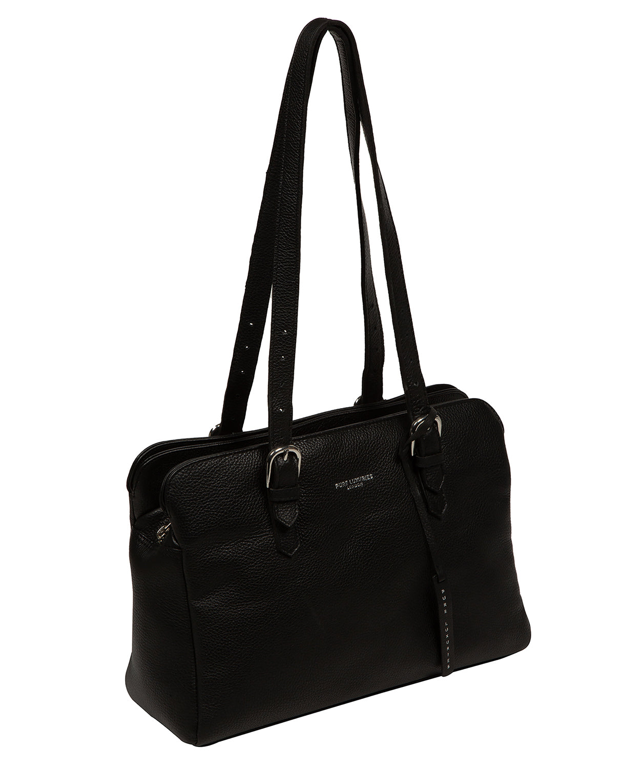 'Faya' Black Leather Handbag