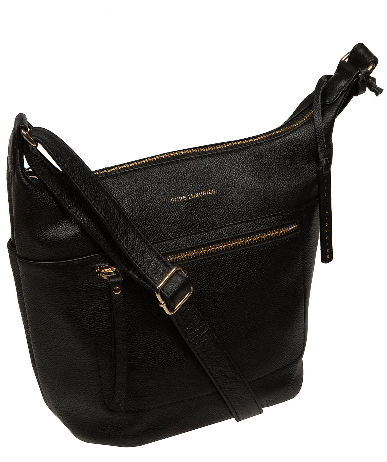 'Wittering' Black Leather Shoulder Bag