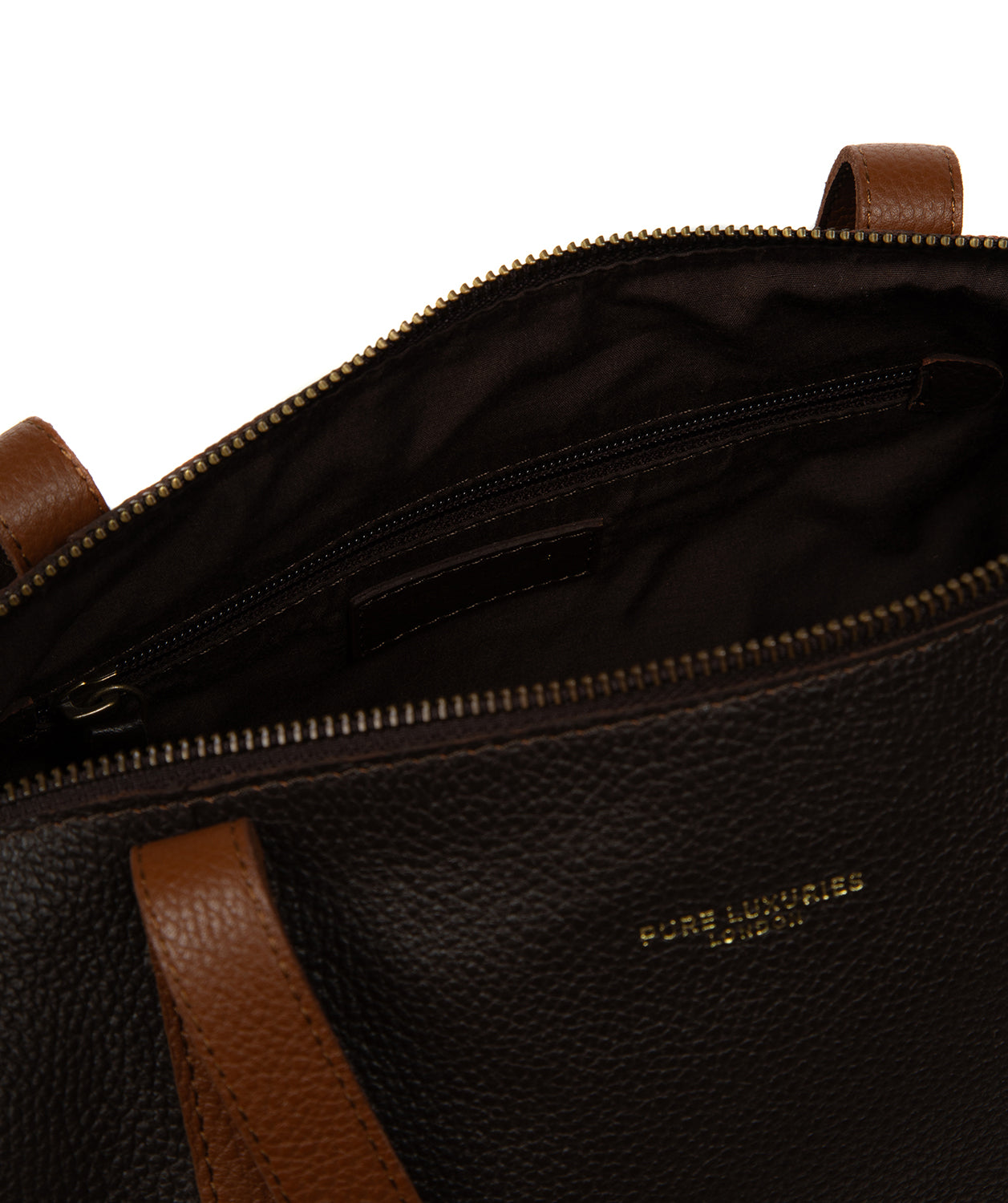'Niva' Espresso & Rich Tan Leather Tote Bag