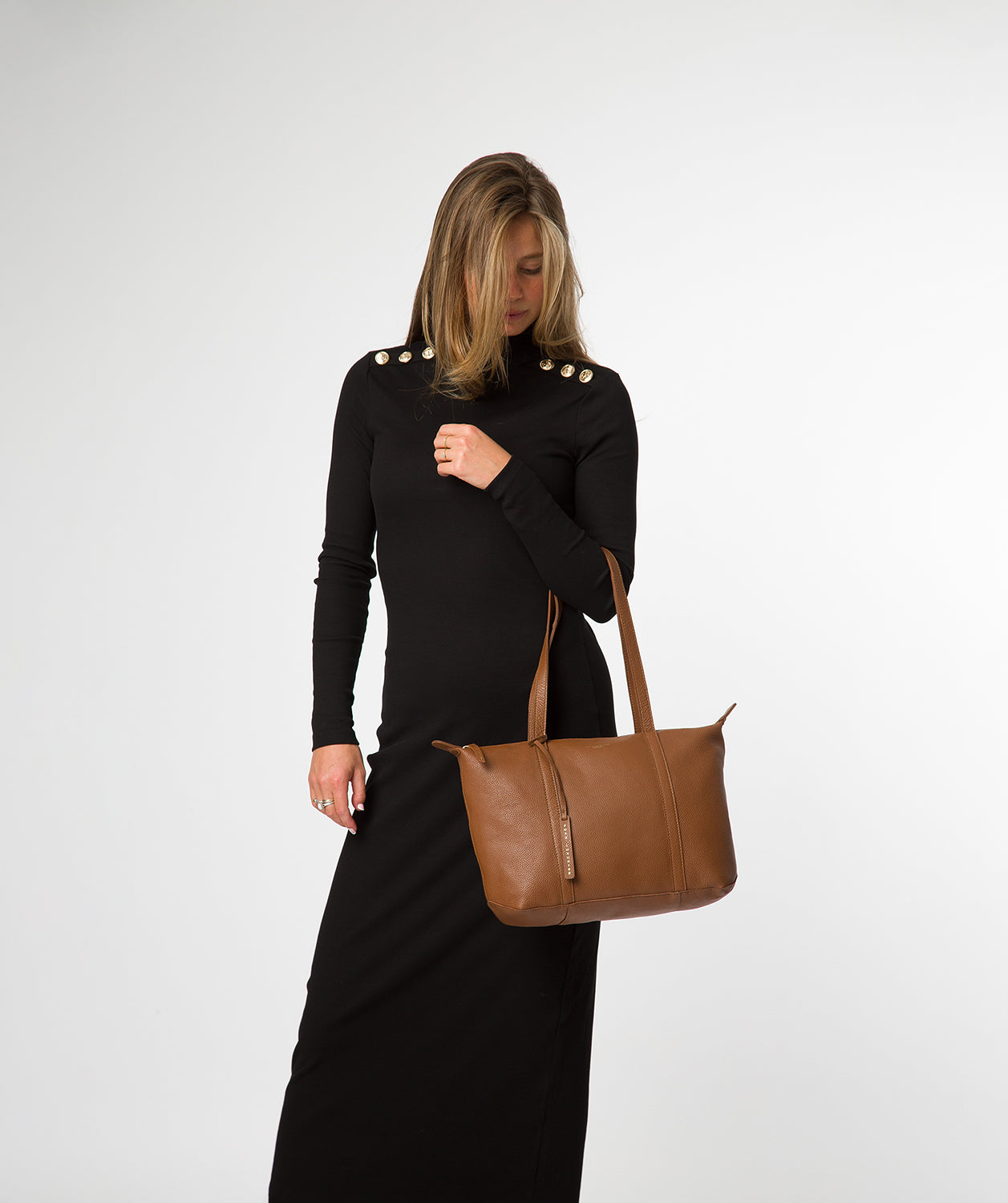 'Niva' Rich Tan Leather Tote Bag