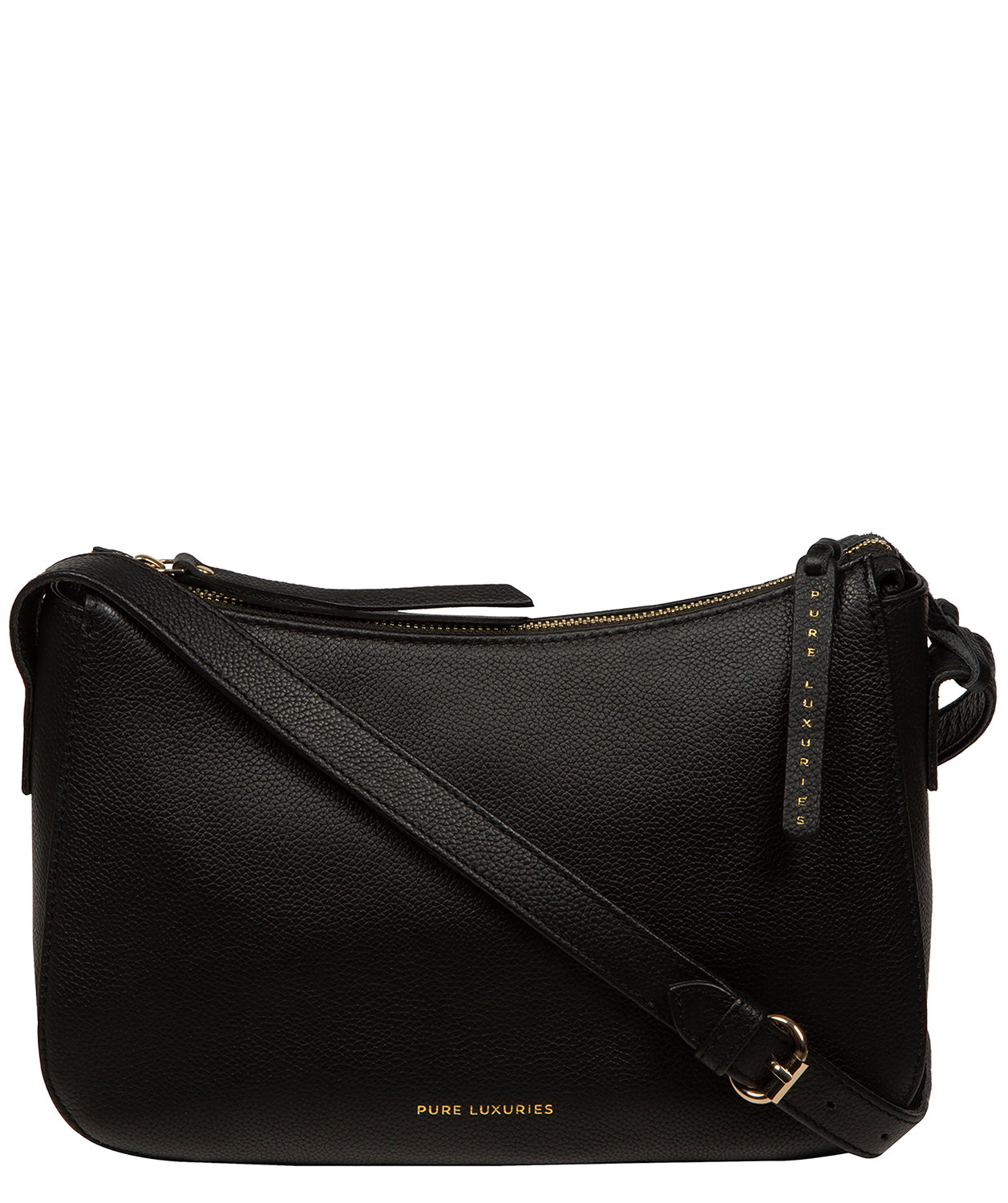 'Caldecote' Black Leather Cross Body Bag