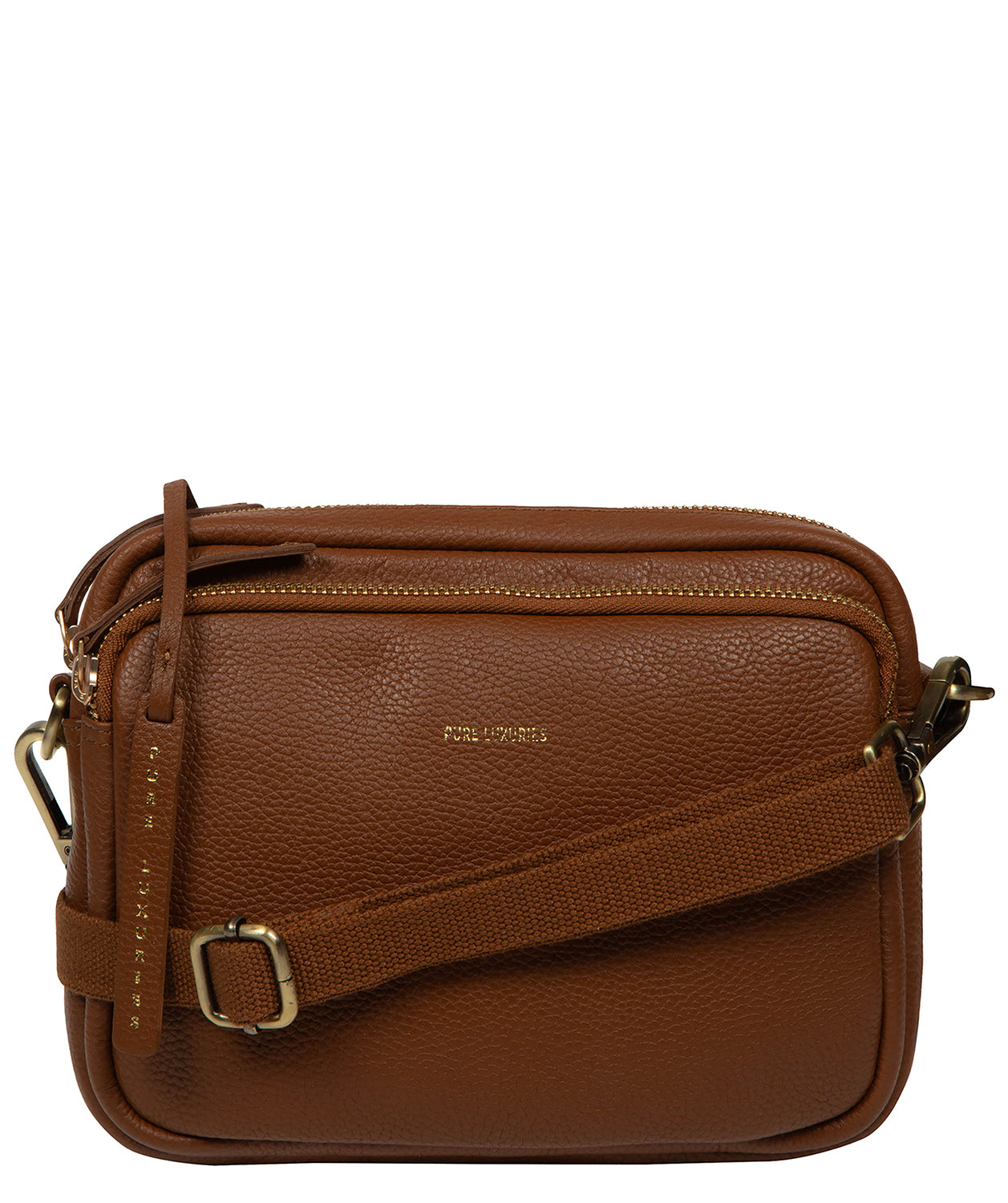 'Eris' Rich Tan Leather Cross Body Bag