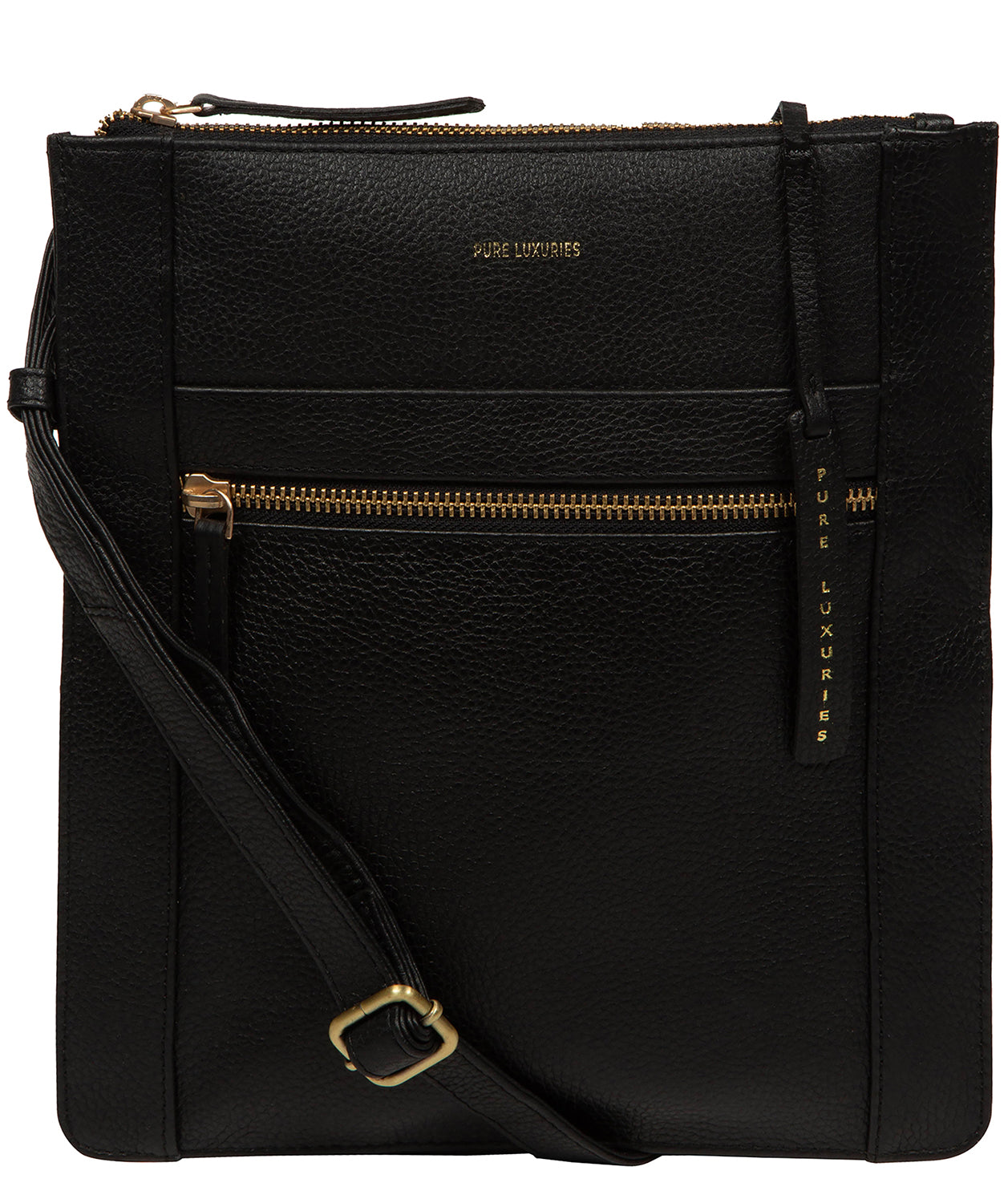 'Wren' Black Leather Cross Body Bag