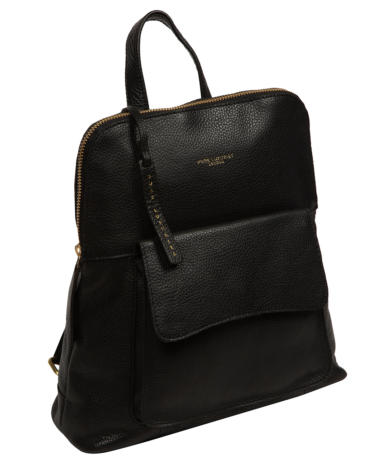 'Anouk' Black Leather Backpack