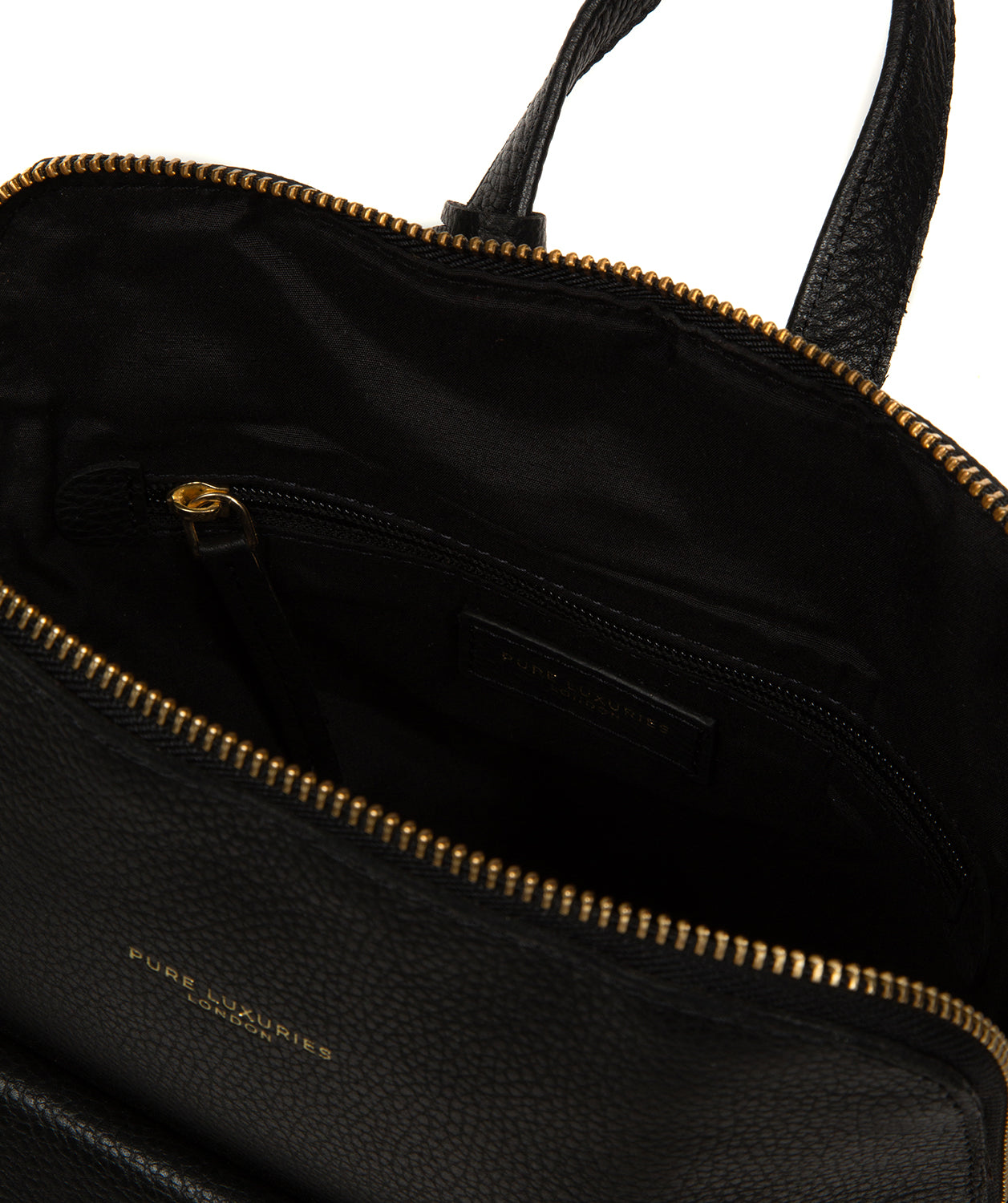 'Anouk' Black Leather Backpack