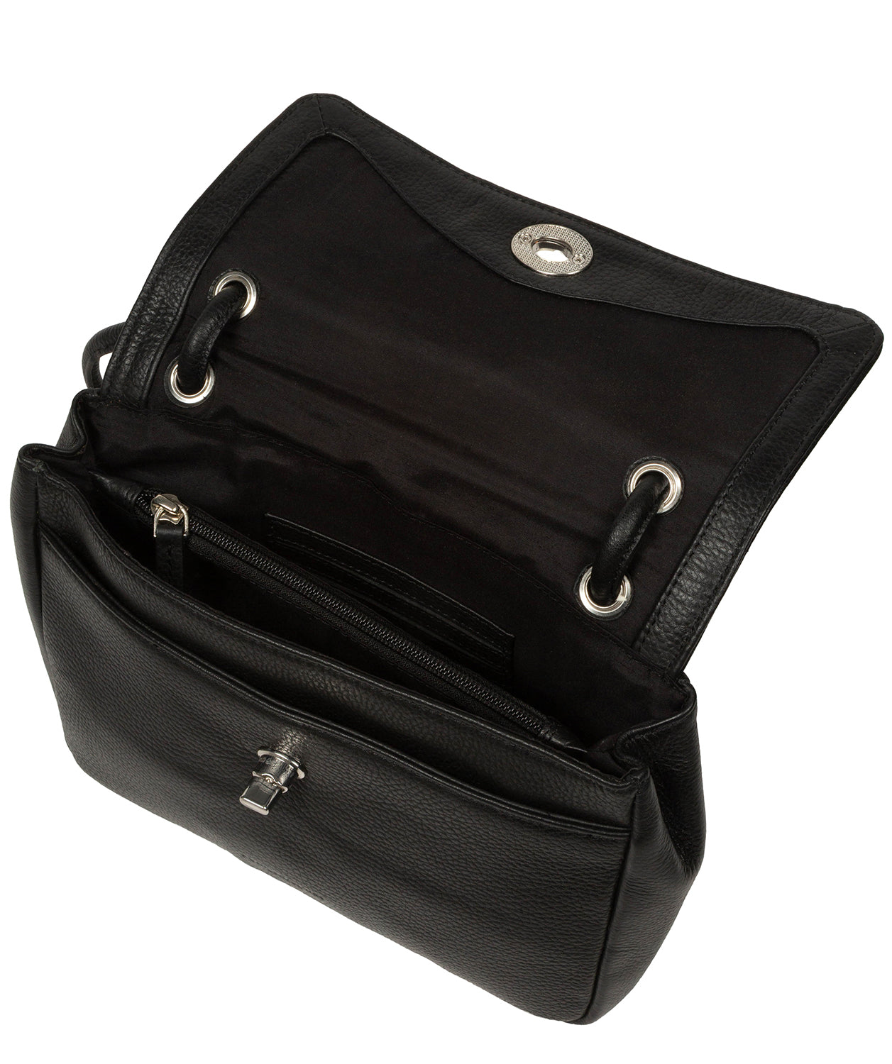 'Elka' Black Leather Evening Bag