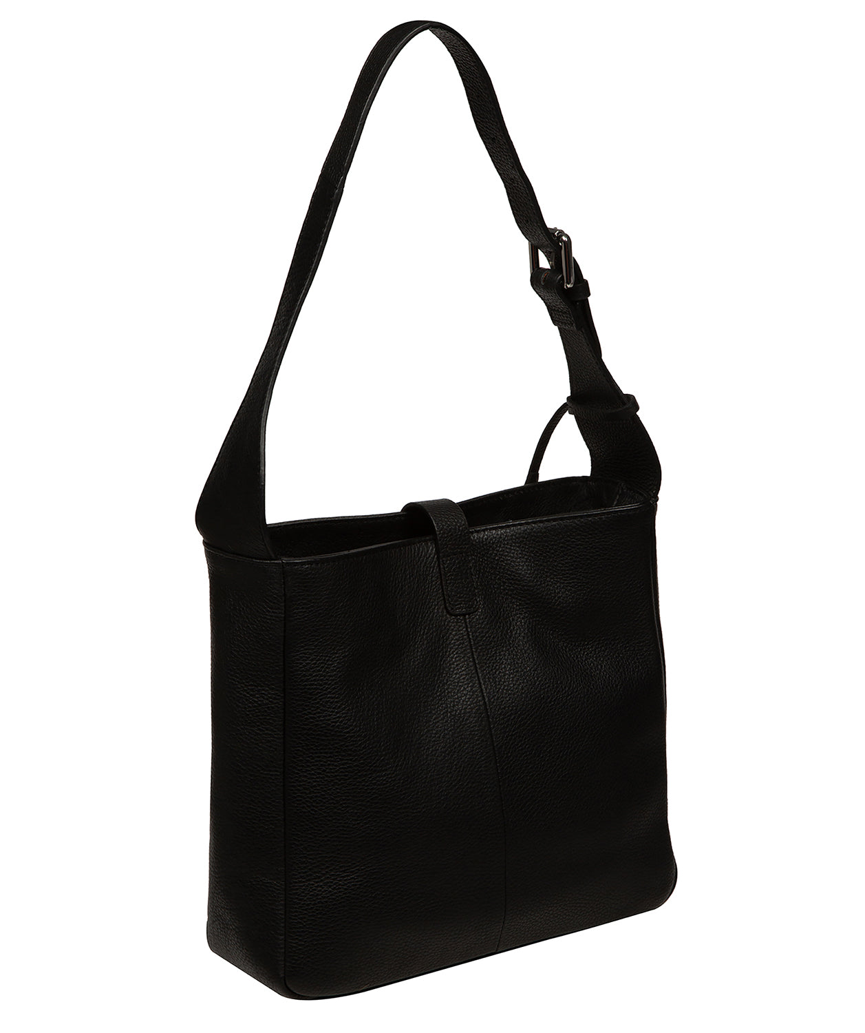 'Isola' Black Leather Tote Bag