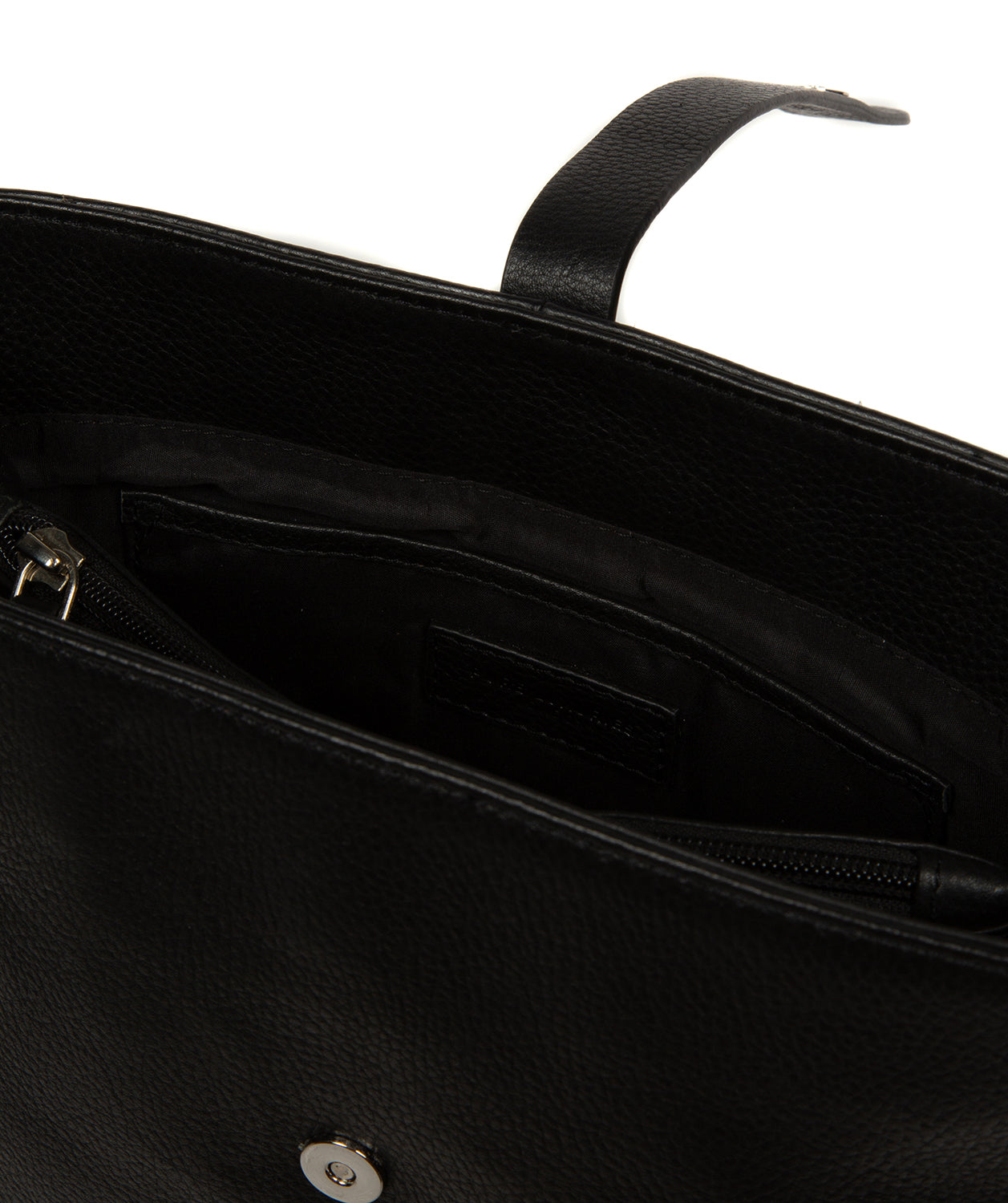 'Isola' Black Leather Tote Bag