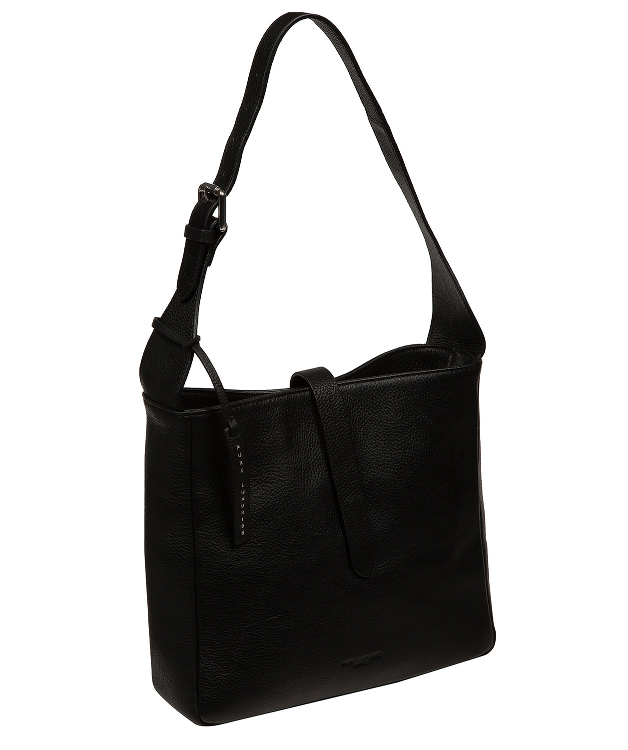 'Isola' Black Leather Tote Bag