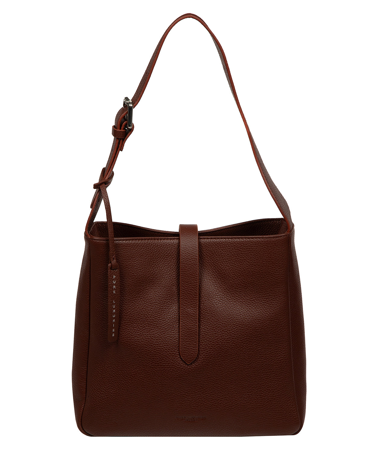 'Isola' Chestnut Leather Tote Bag