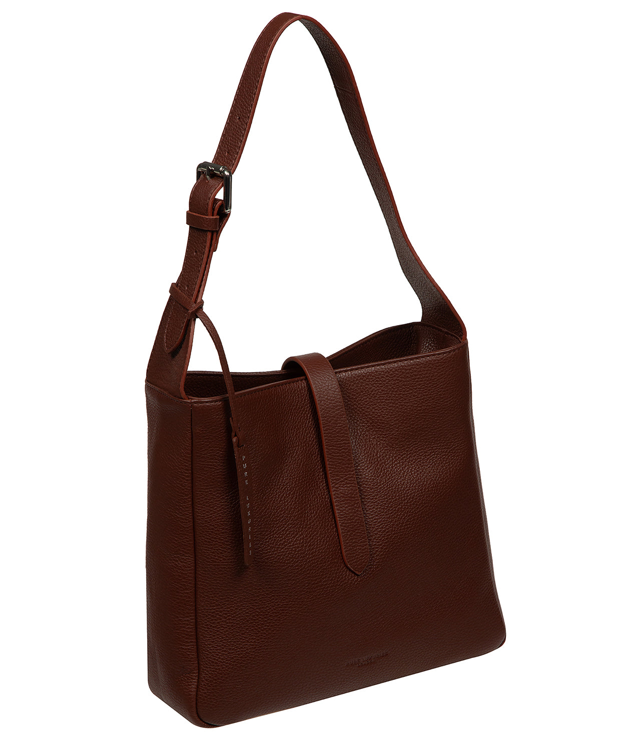 'Isola' Chestnut Leather Tote Bag