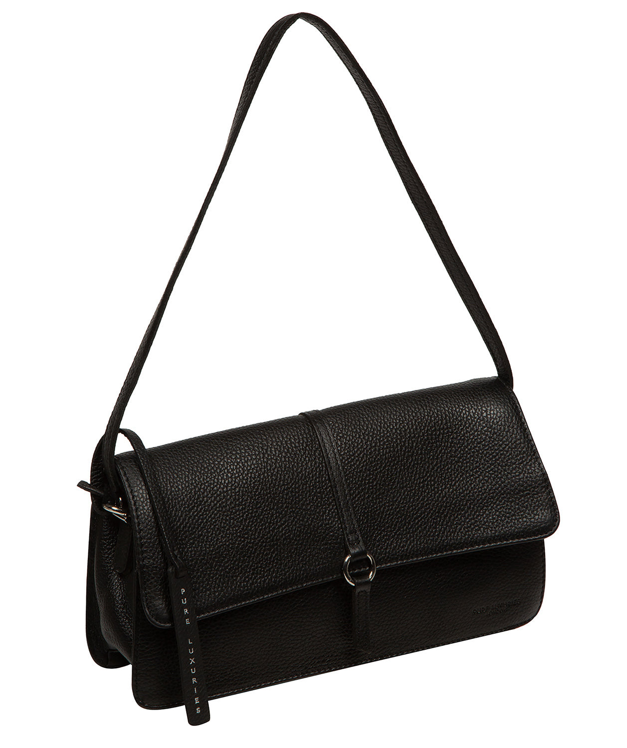 'Sabina' Black Leather Grab Bag