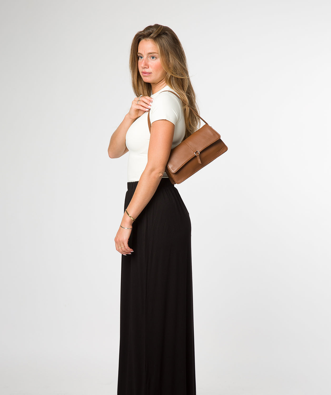 'Sabina' Rich Tan Leather Grab Bag