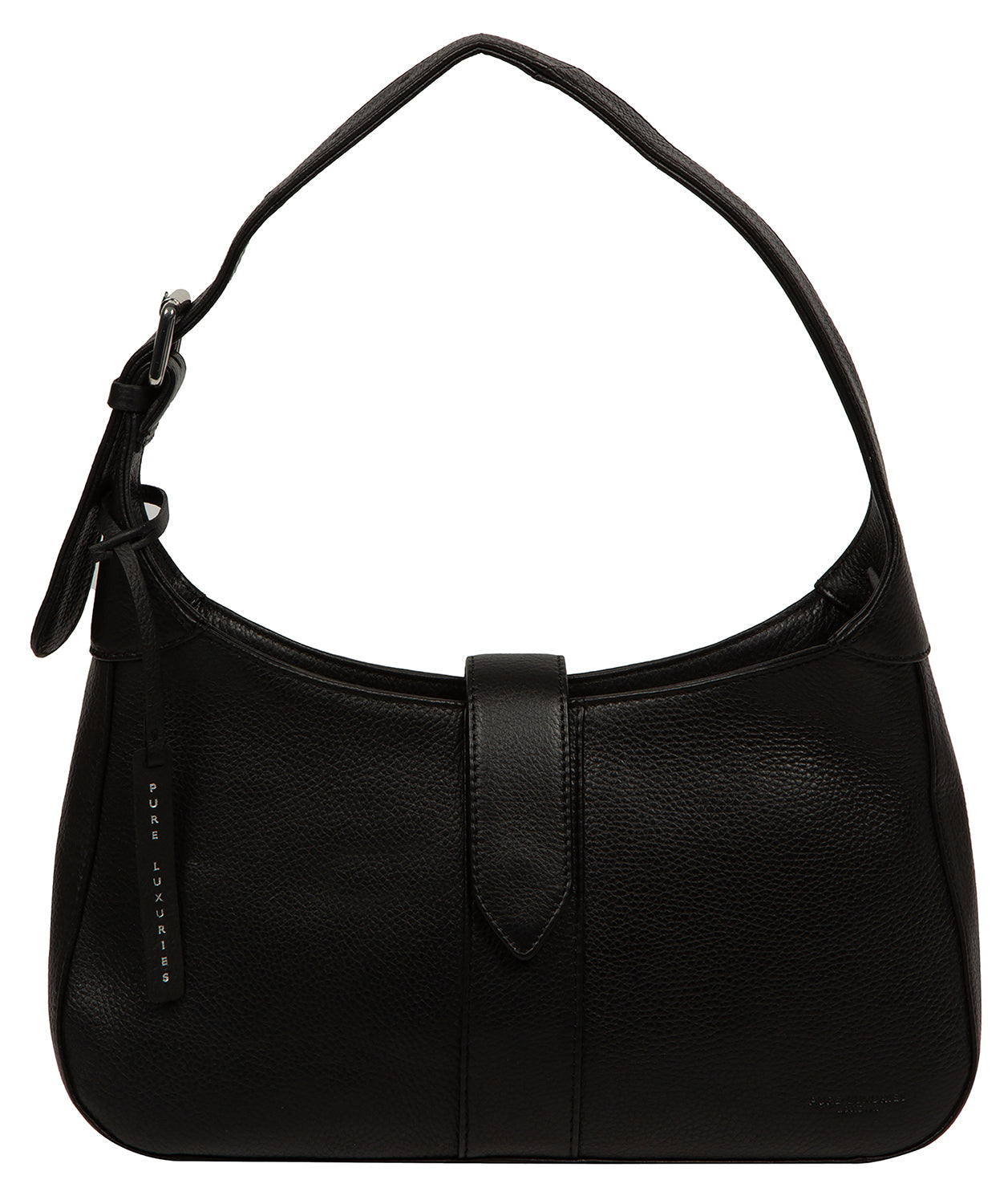 'Suki' Black Leather Evening Bag