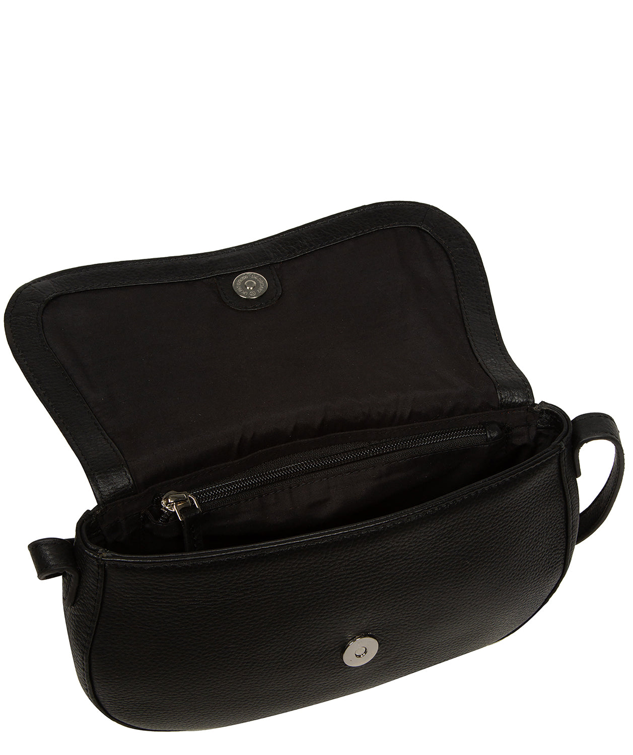 'Alodia' Black Leather Cross Body Bag