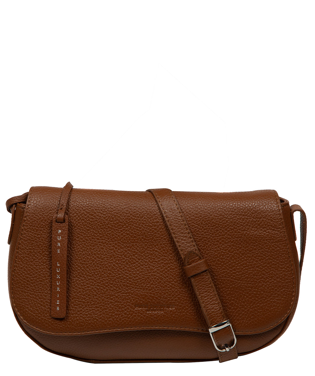 'Alodia' Rich Tan Leather Cross Body Bag