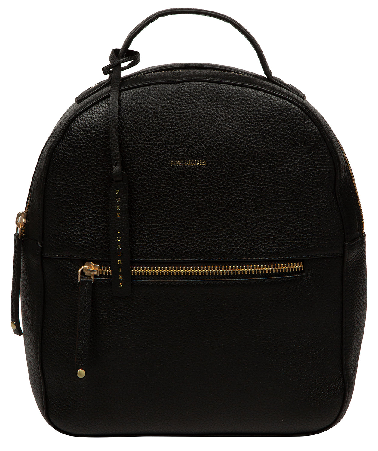 Pure Luxuries Black Leather Backpack Sophia