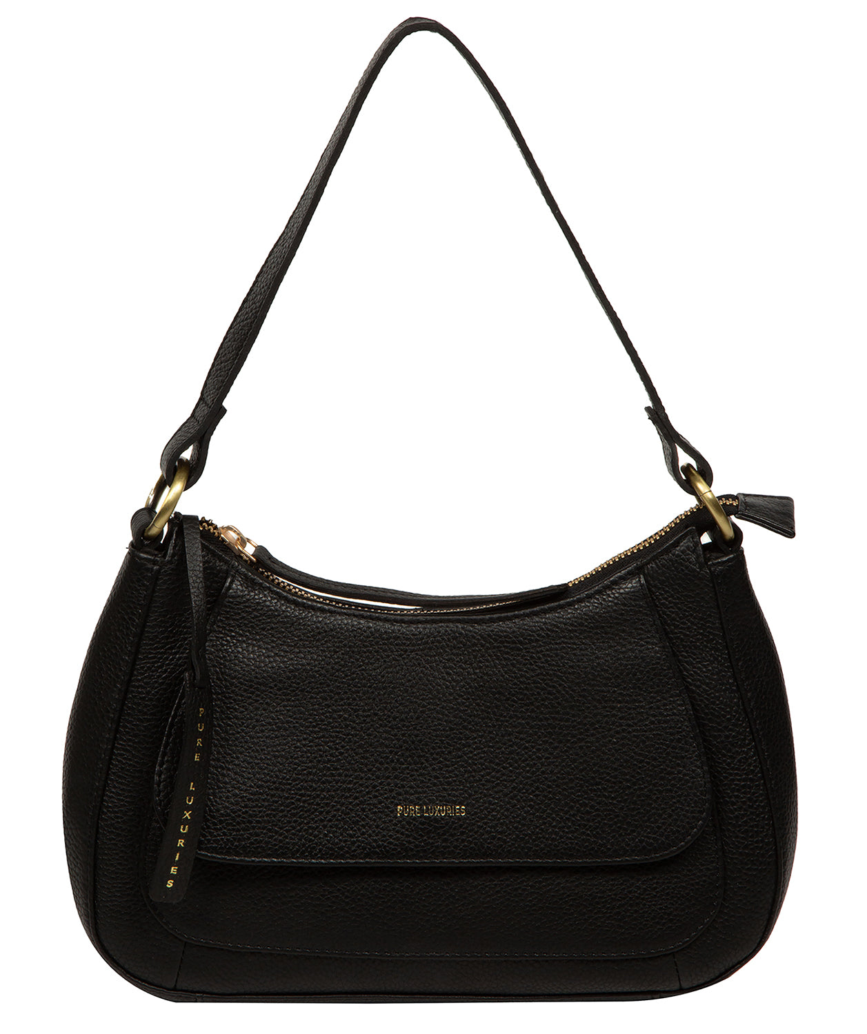 'Calista' Black Leather Grab Bag