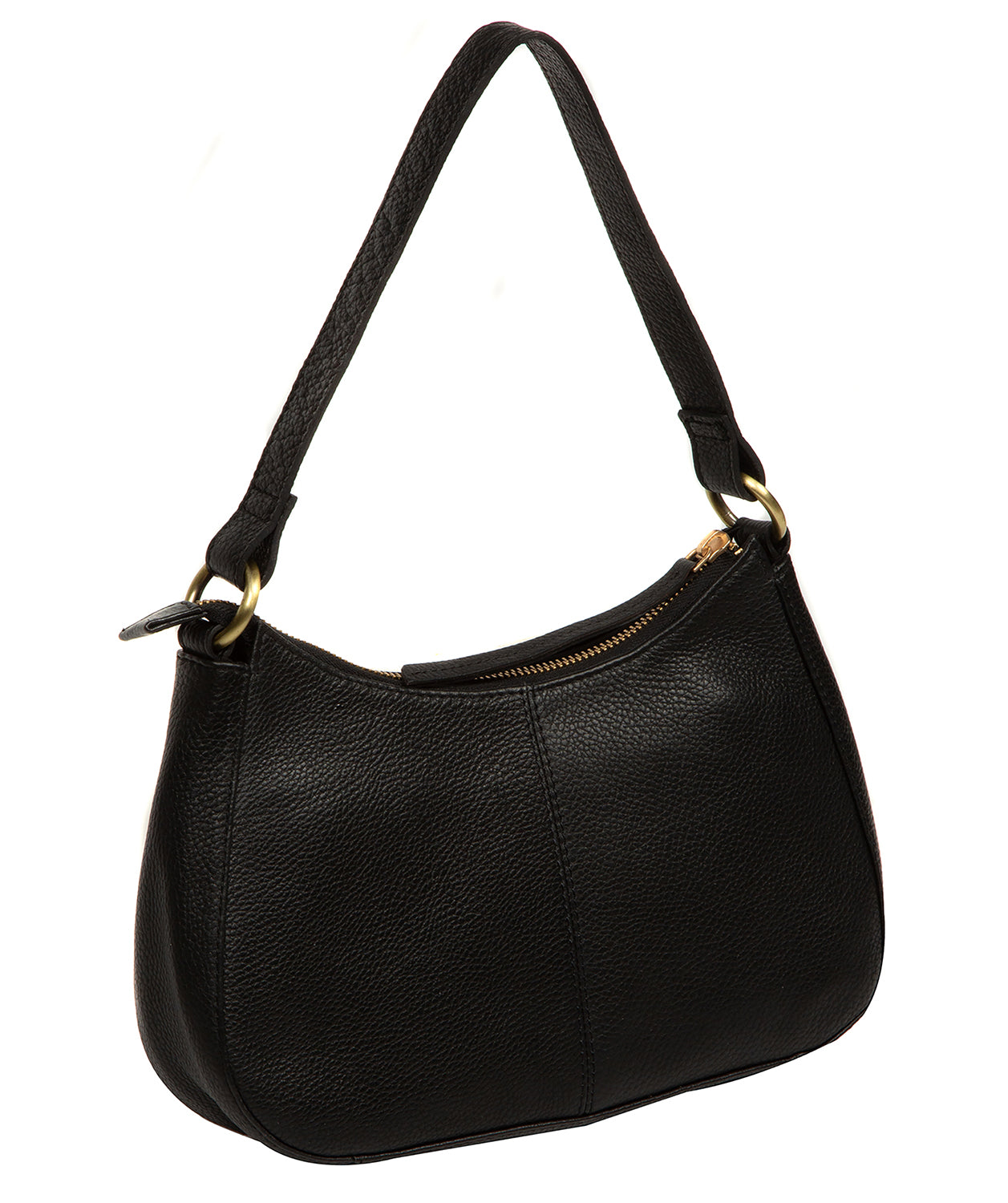 'Calista' Black Leather Grab Bag